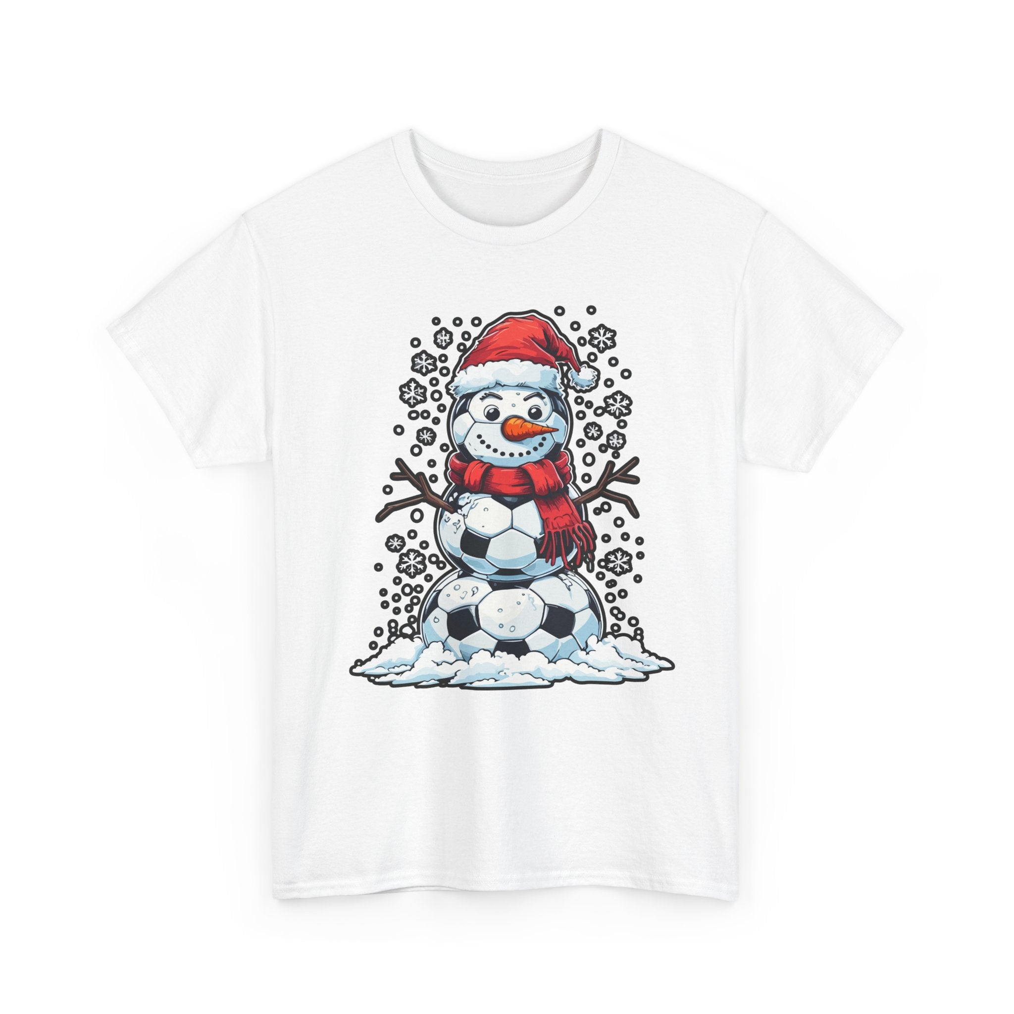 Christmas Snowman Soccer T-Shirt Printify