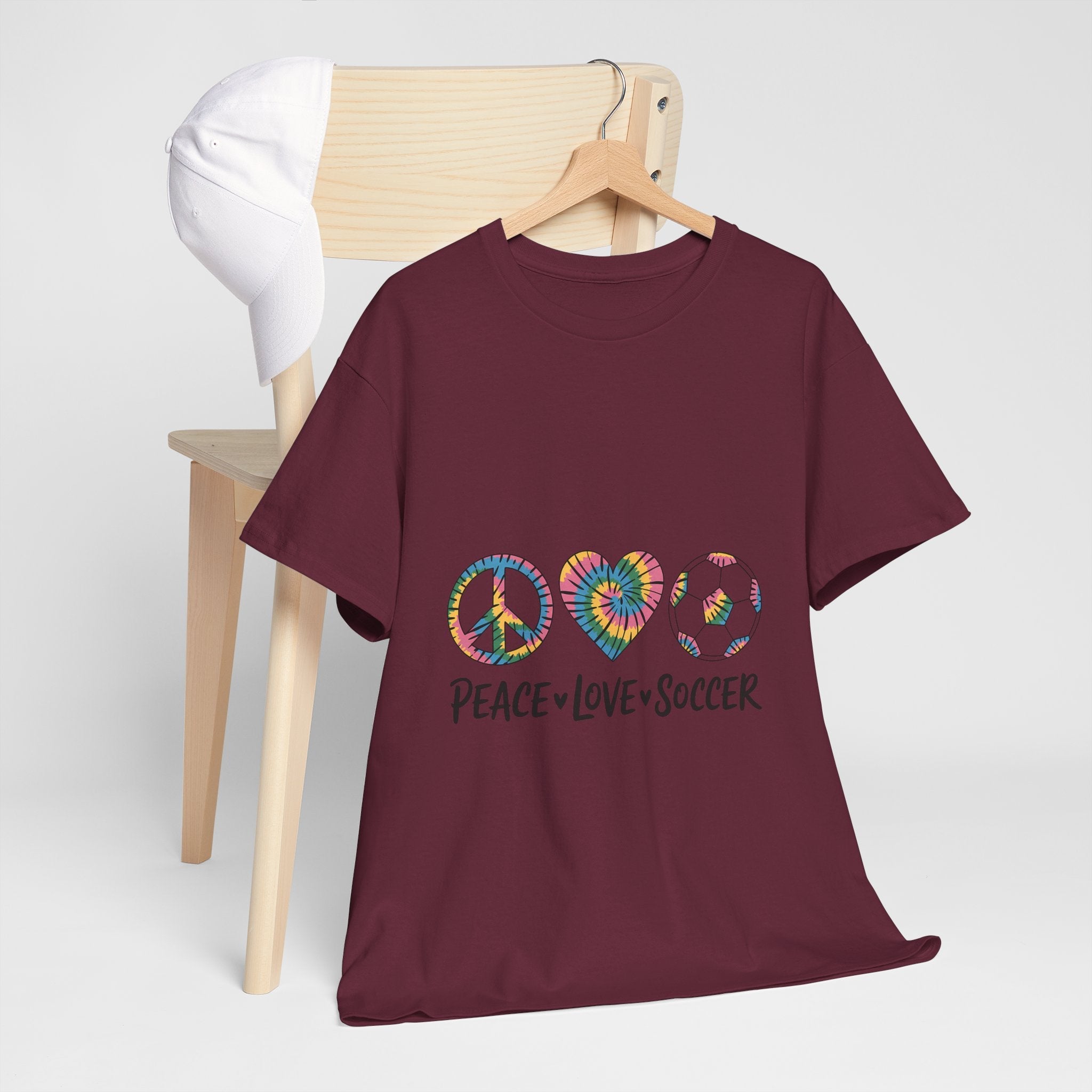 Peace Love Soccer Unisex T- Shirt Printify