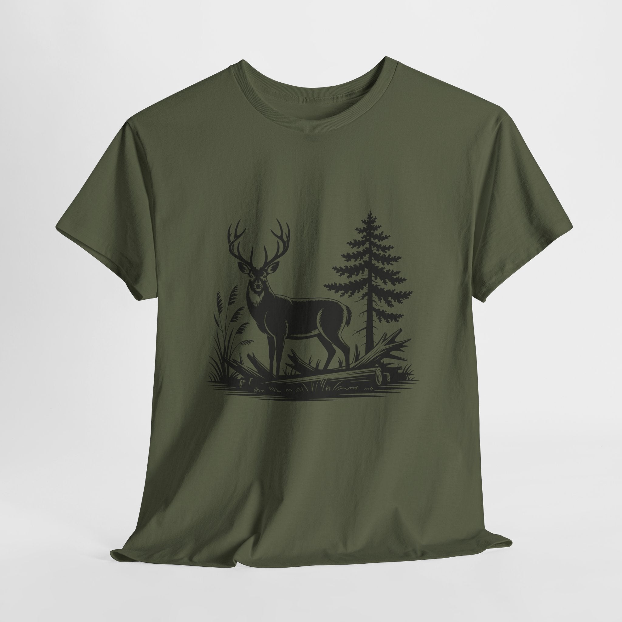 Rustic Deer Graphic T- Shirt Printify