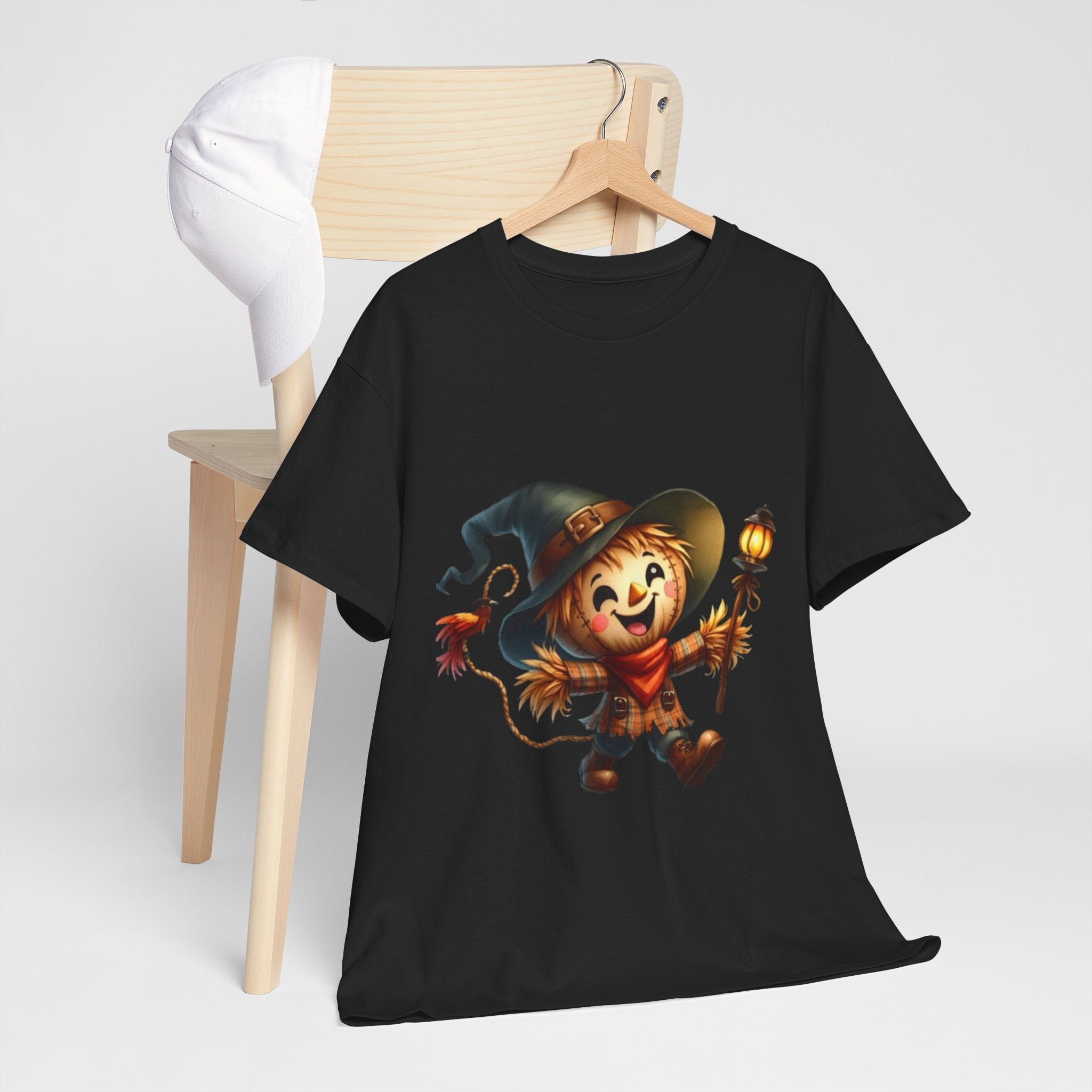 Whimsical Scarecrow Unisex Halloween T- Shirt Printify