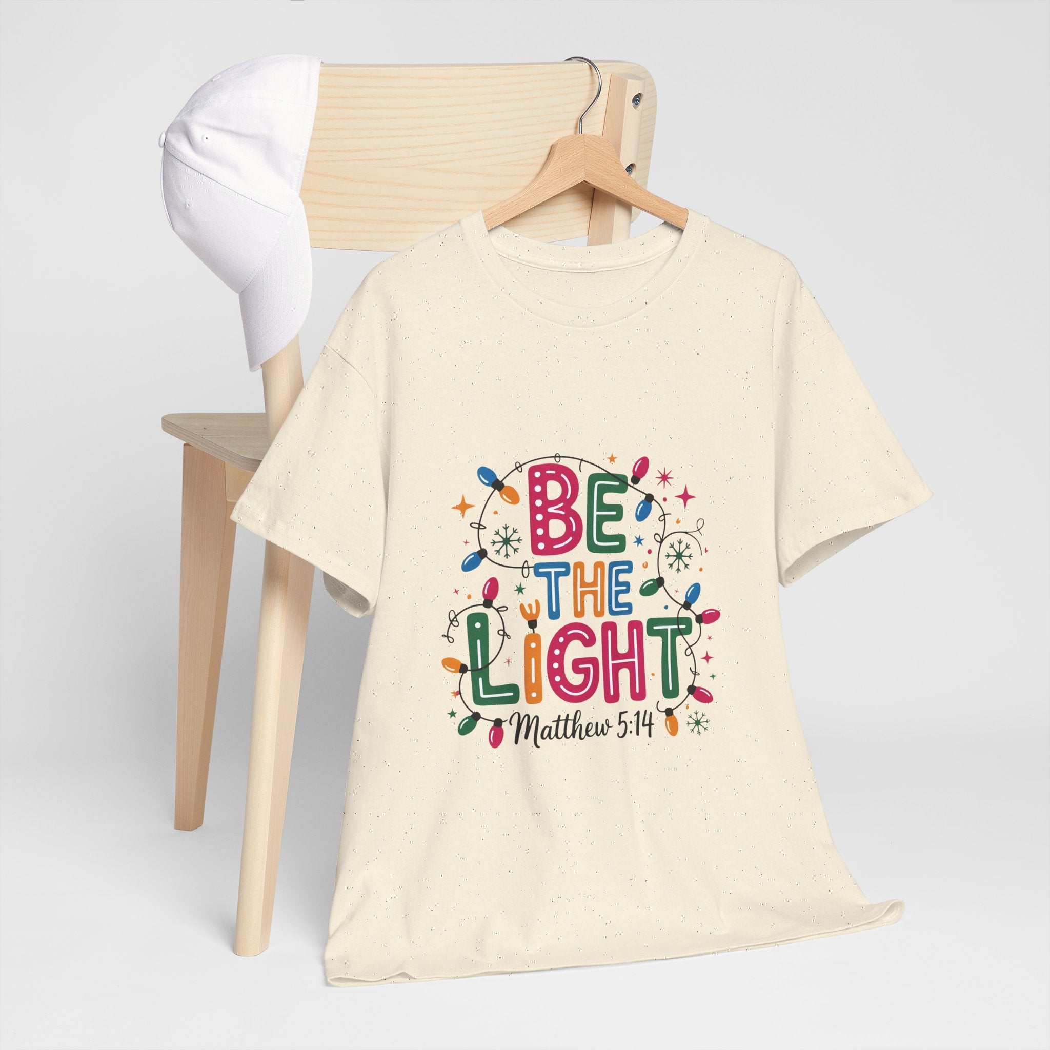 'Be the Light' Christmas T-Shirt Printify