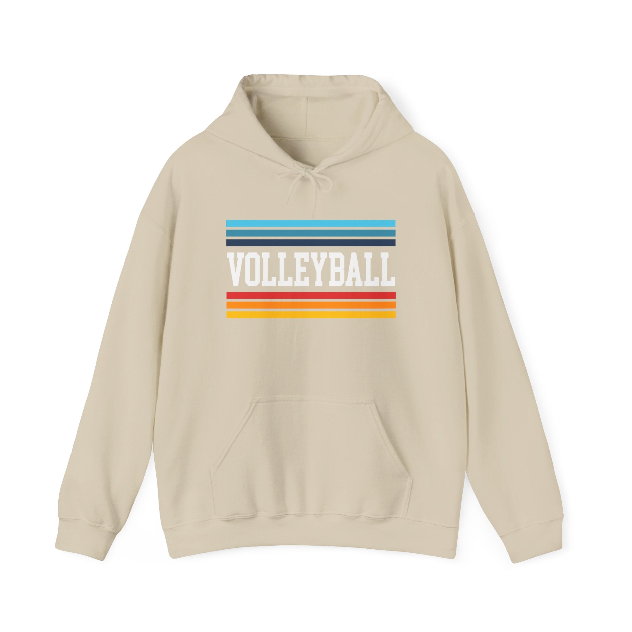Vintage Volleyball Retro Stripes Hoodie Printify
