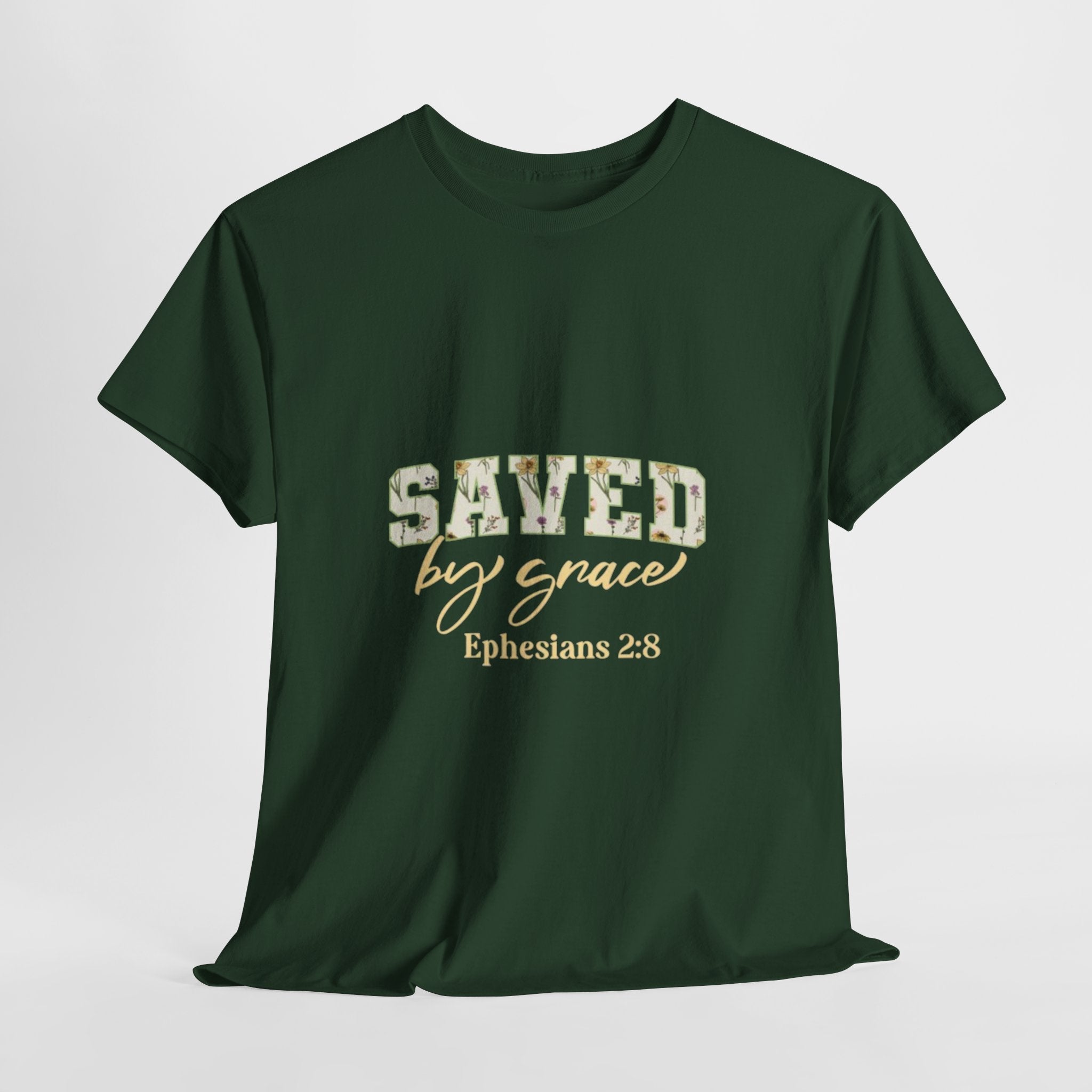 Christian Graphic  T-Shirt-  Saved by Grace Printify