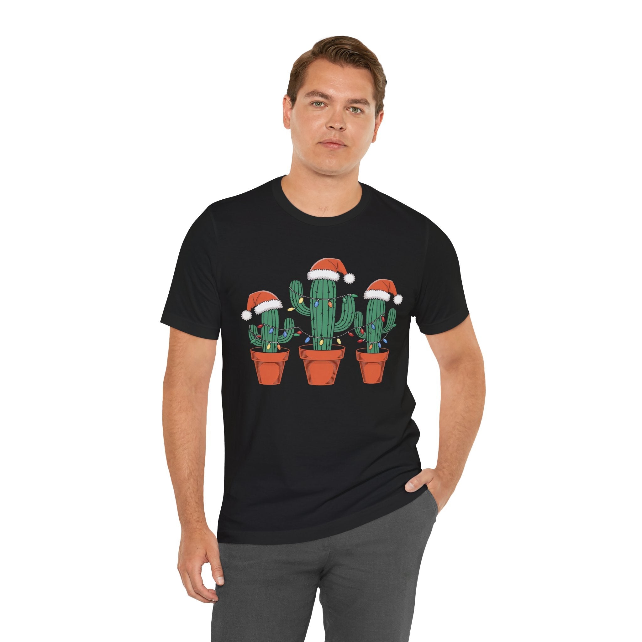 Christmas Cactus Succulent T-Shirt Printify