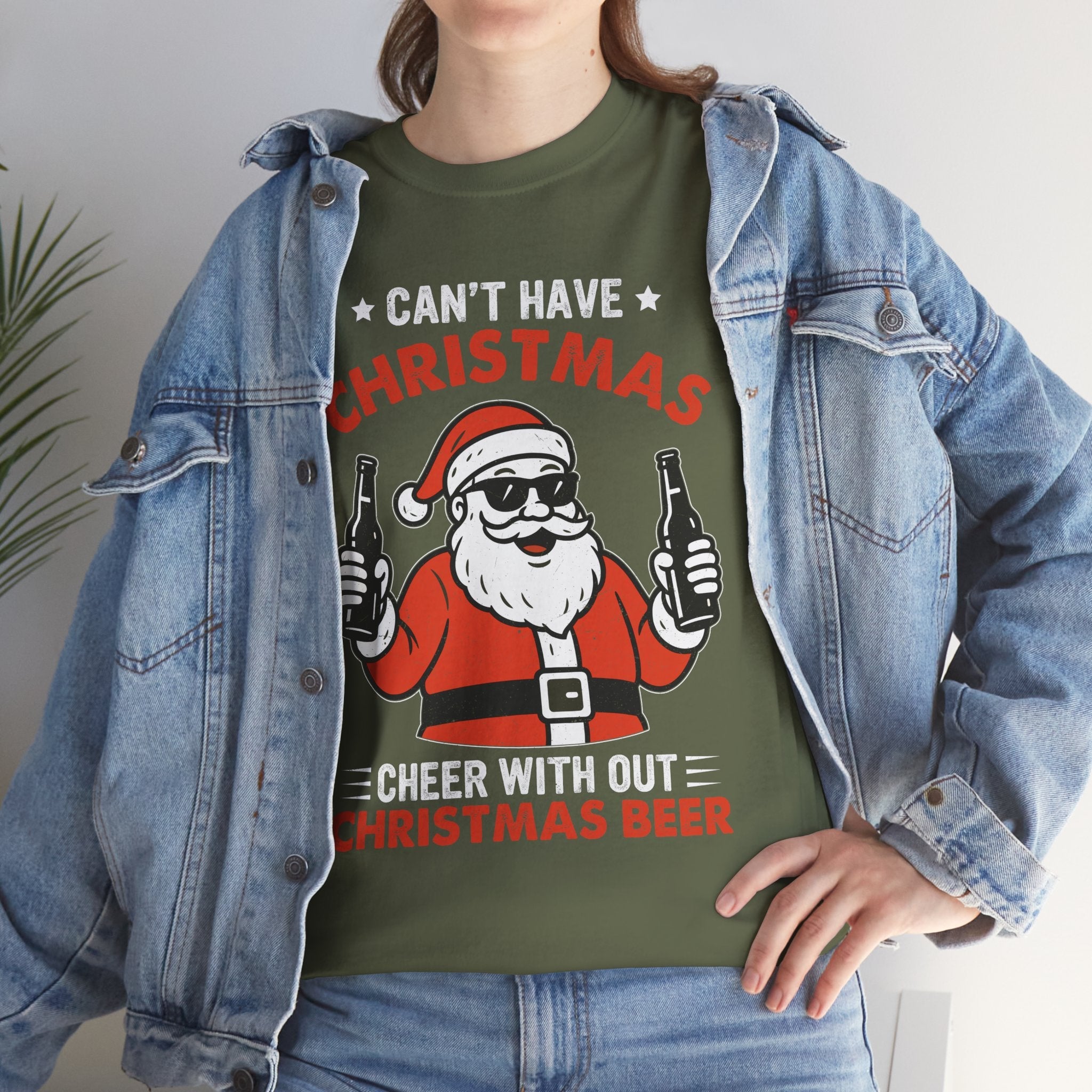 Santa Christmas Beer Graphic T- Shirt Printify