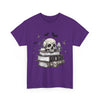 Gothic Skull and Books Halloween T- Shirt Printify