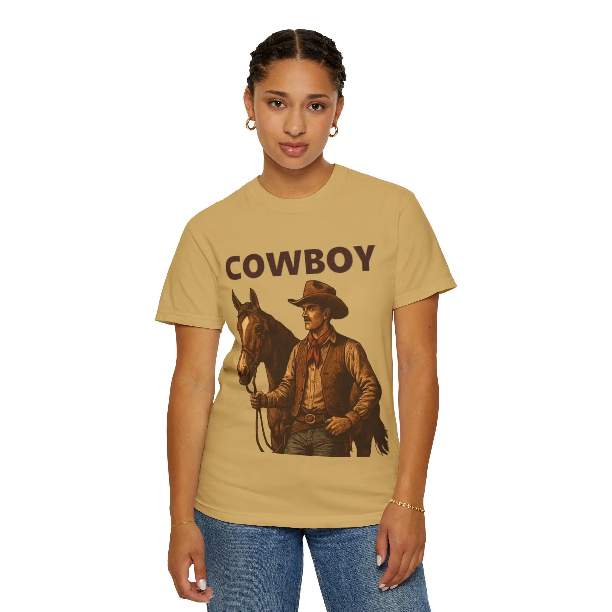 Vintage Cowboy Cotton T-Shirt Printify