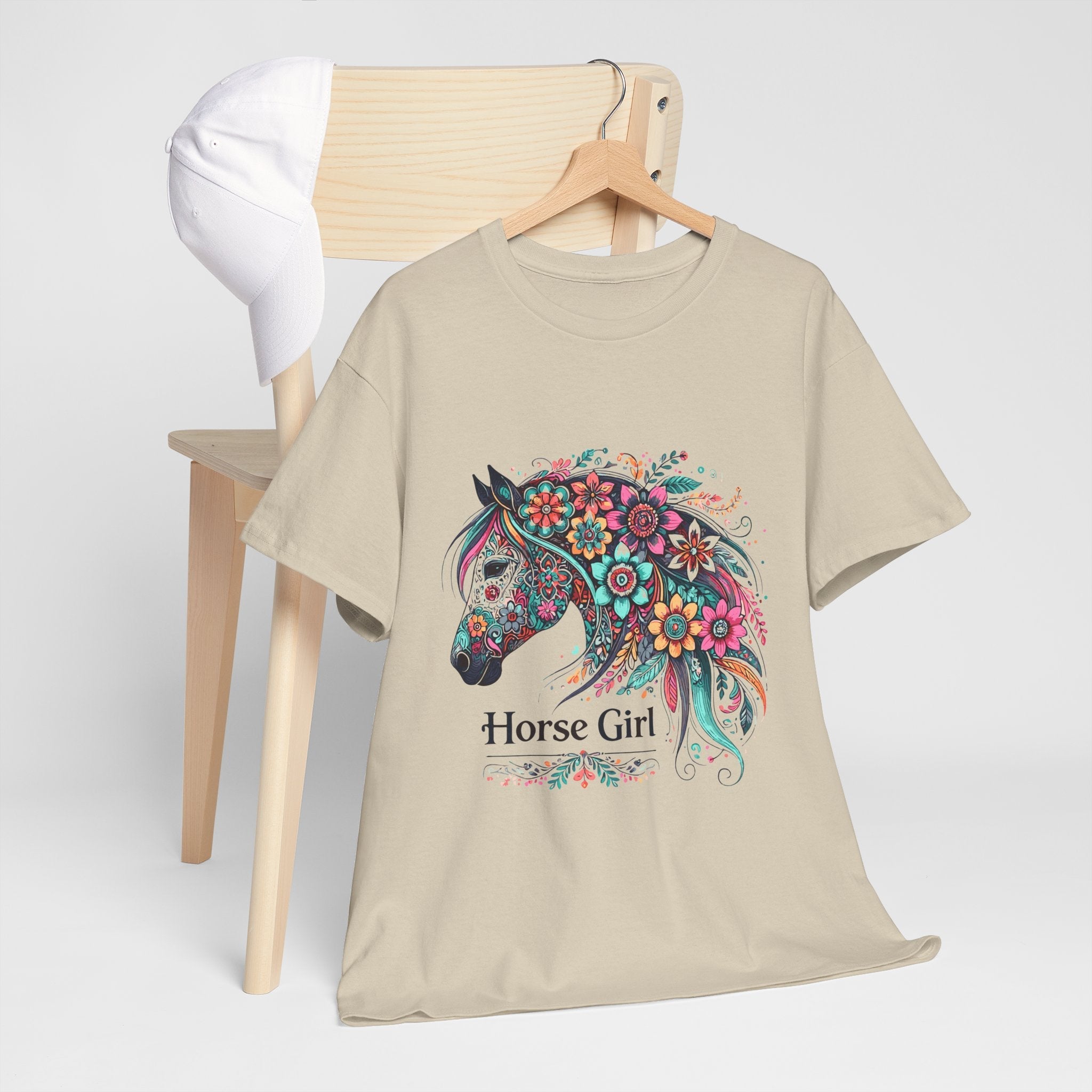 Floral Horse Lover Boho Style T-Shirt Printify