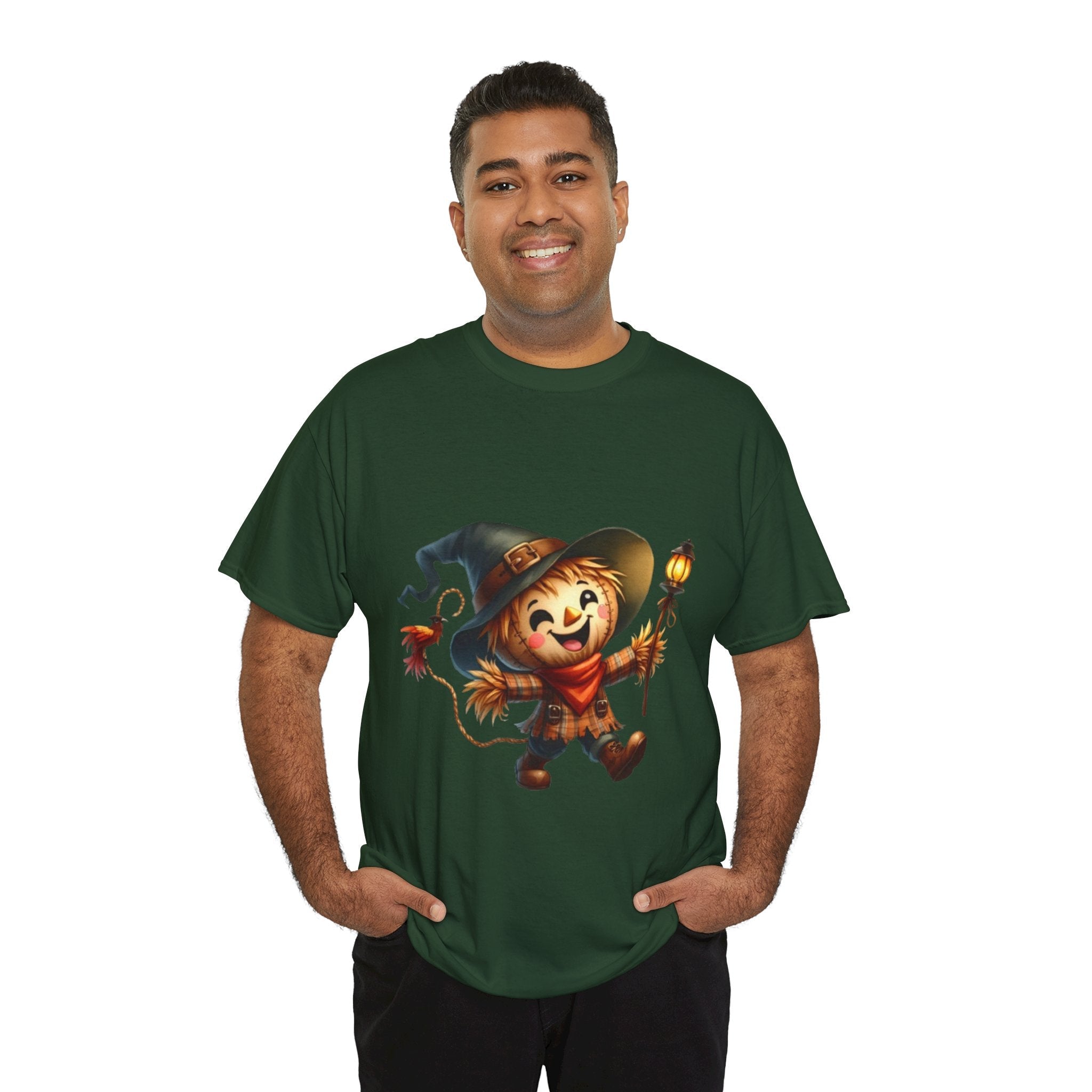 Whimsical Scarecrow Unisex Halloween T- Shirt Printify