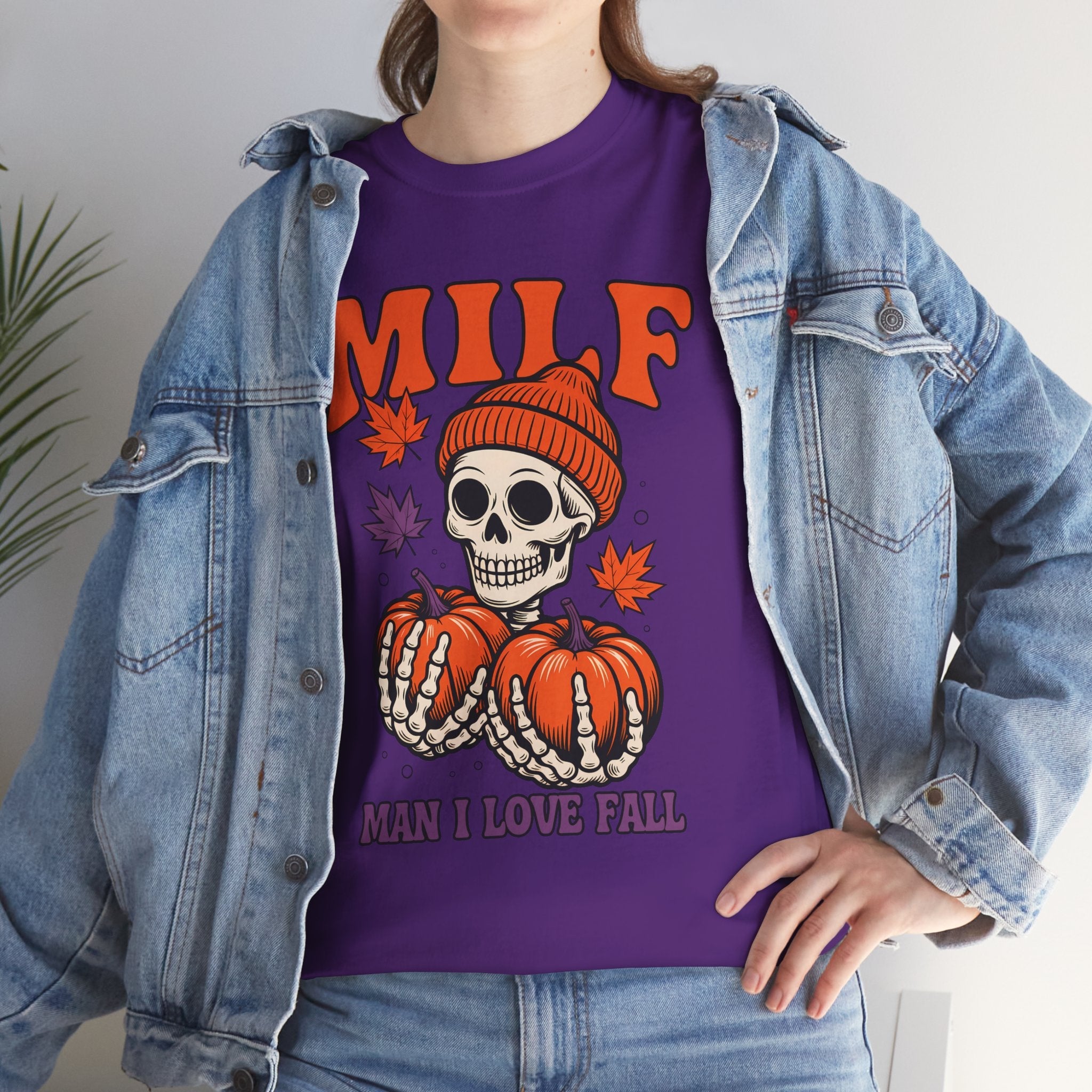 Fall Themed Unisex T-Shirt "MILF: Man I Love Fall" Printify