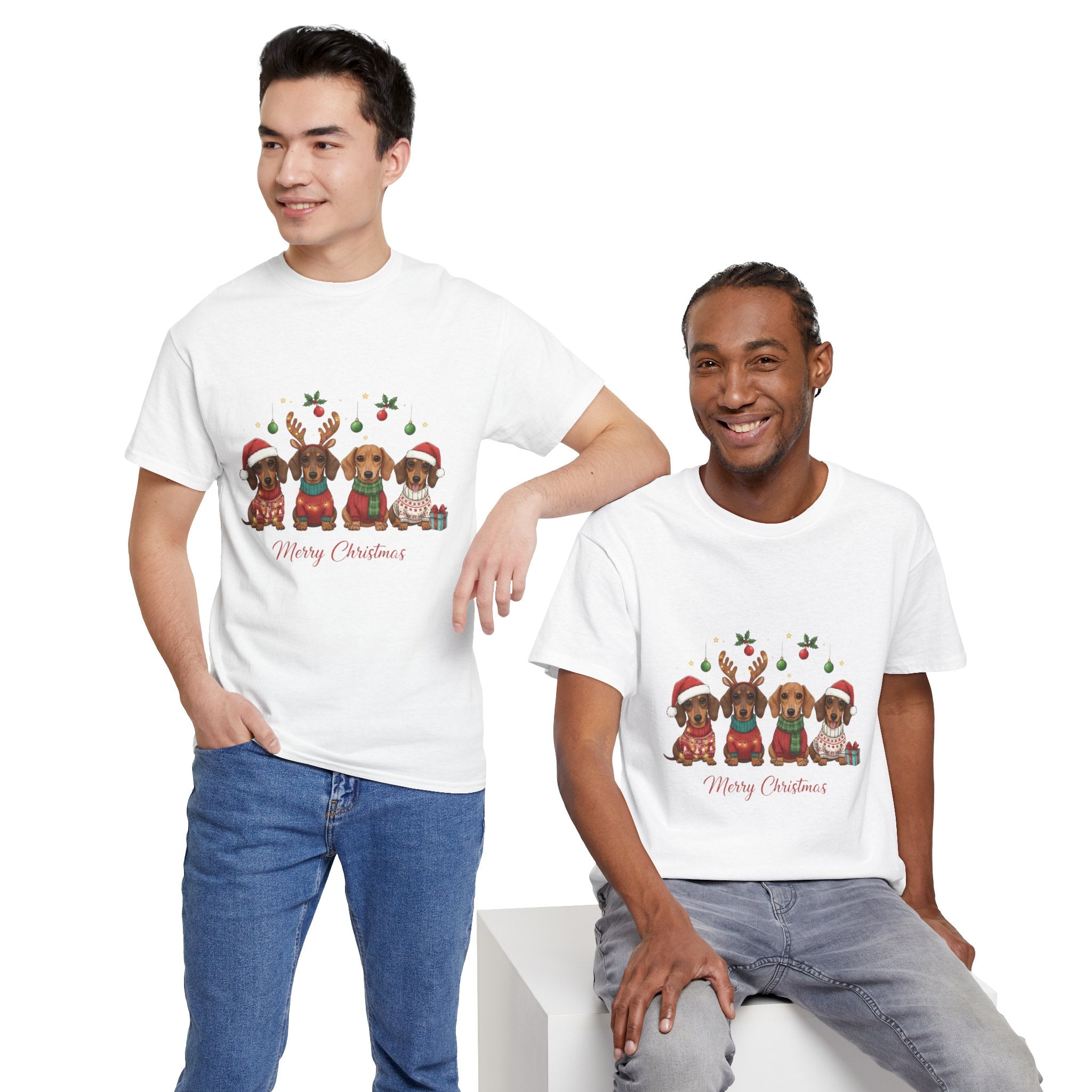 Christmas Dachshund Dogs T-Shirt Printify