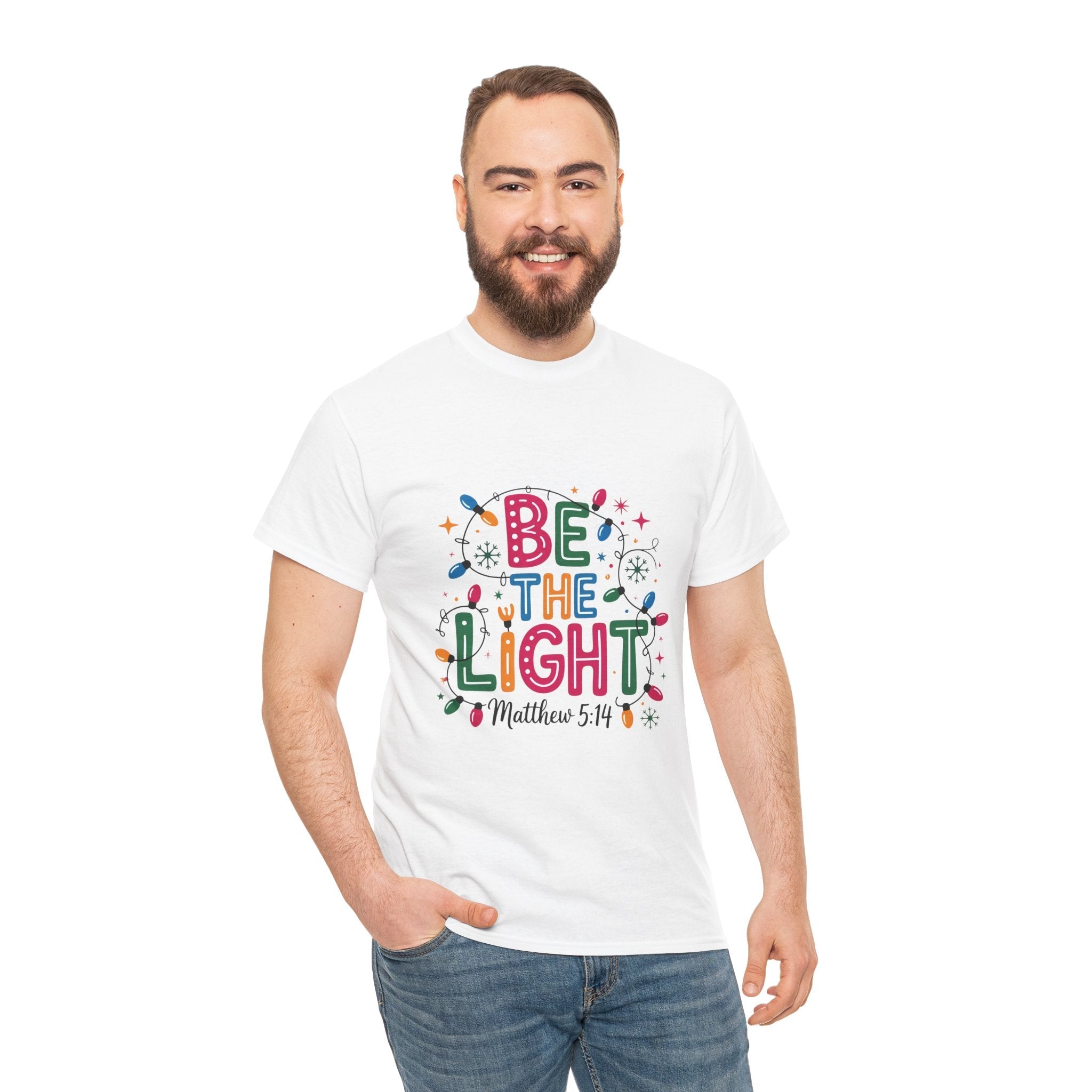 'Be the Light' Christmas T-Shirt Printify