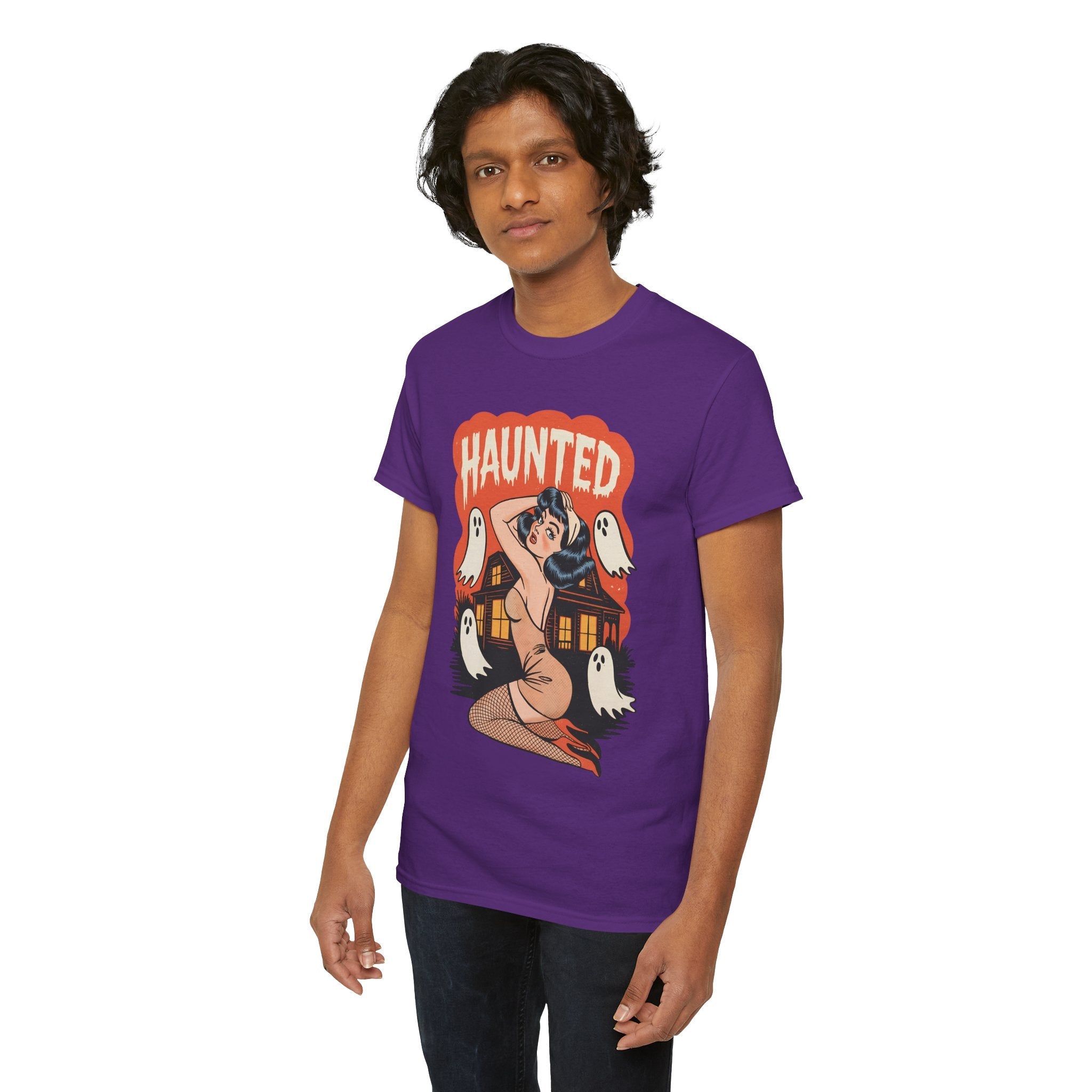 Haunted Vintage Halloween T-Shirt Printify