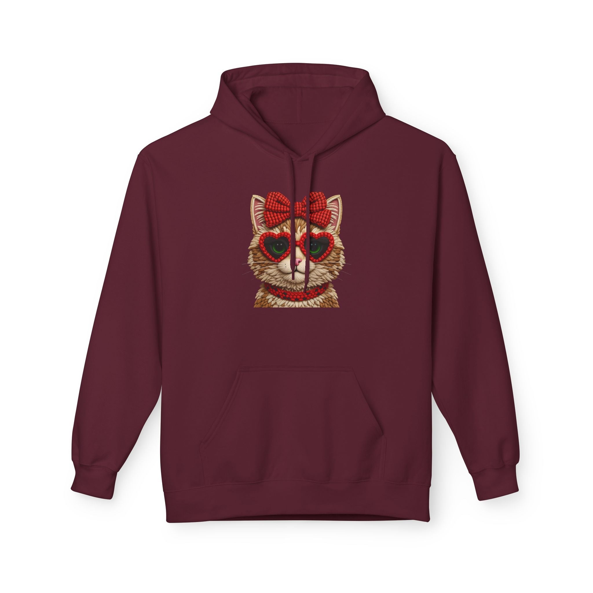 Cat With Heart Glasses Graphic  Hoodie Printify