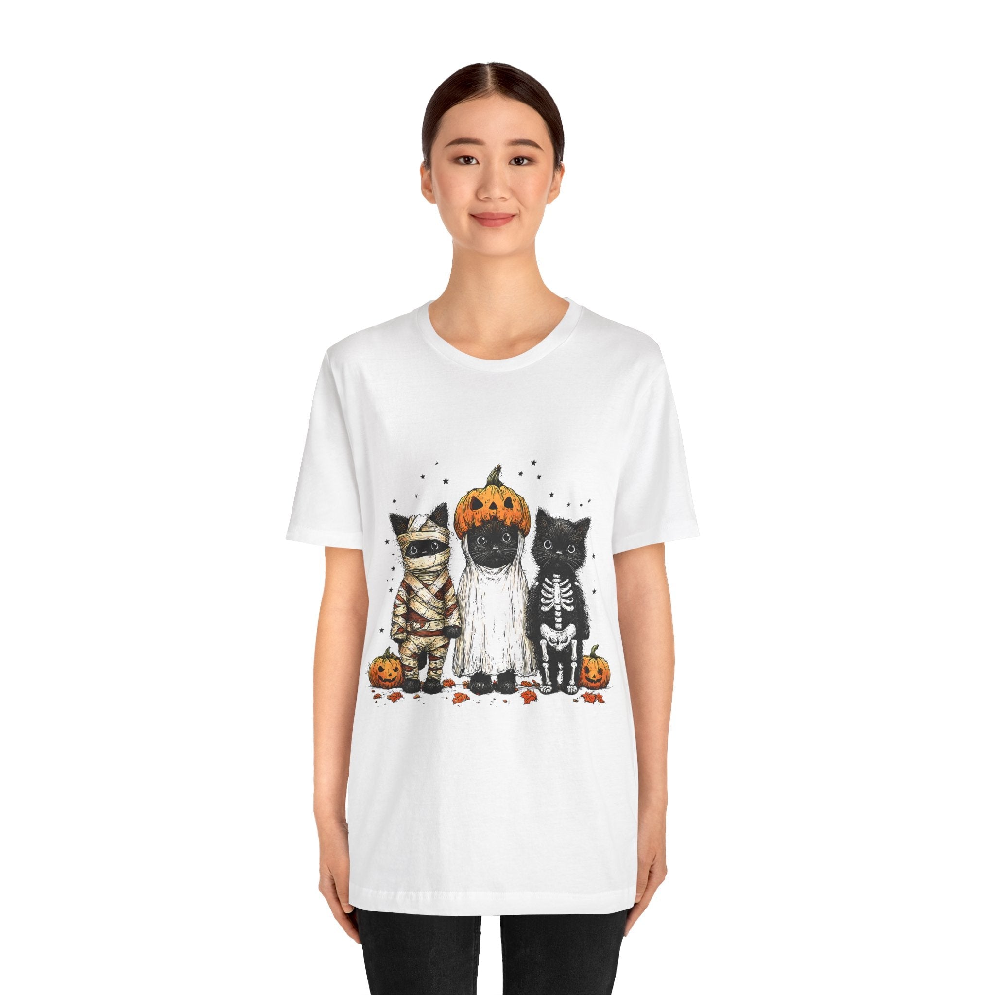 Halloween Spooky Cats Graphic T-Shirt Printify