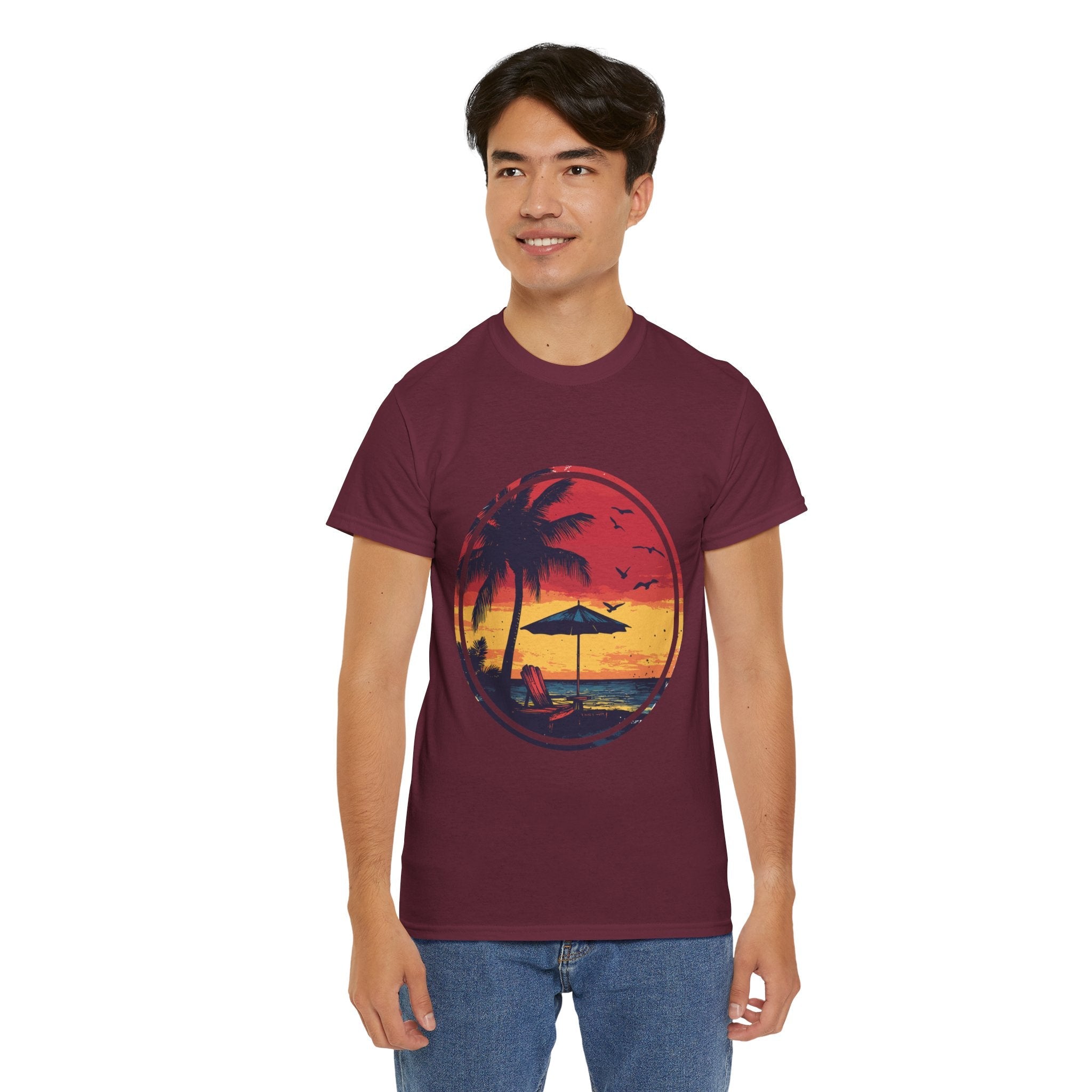 Tropical Sunset Relaxing Vibe T- Shirt Printify