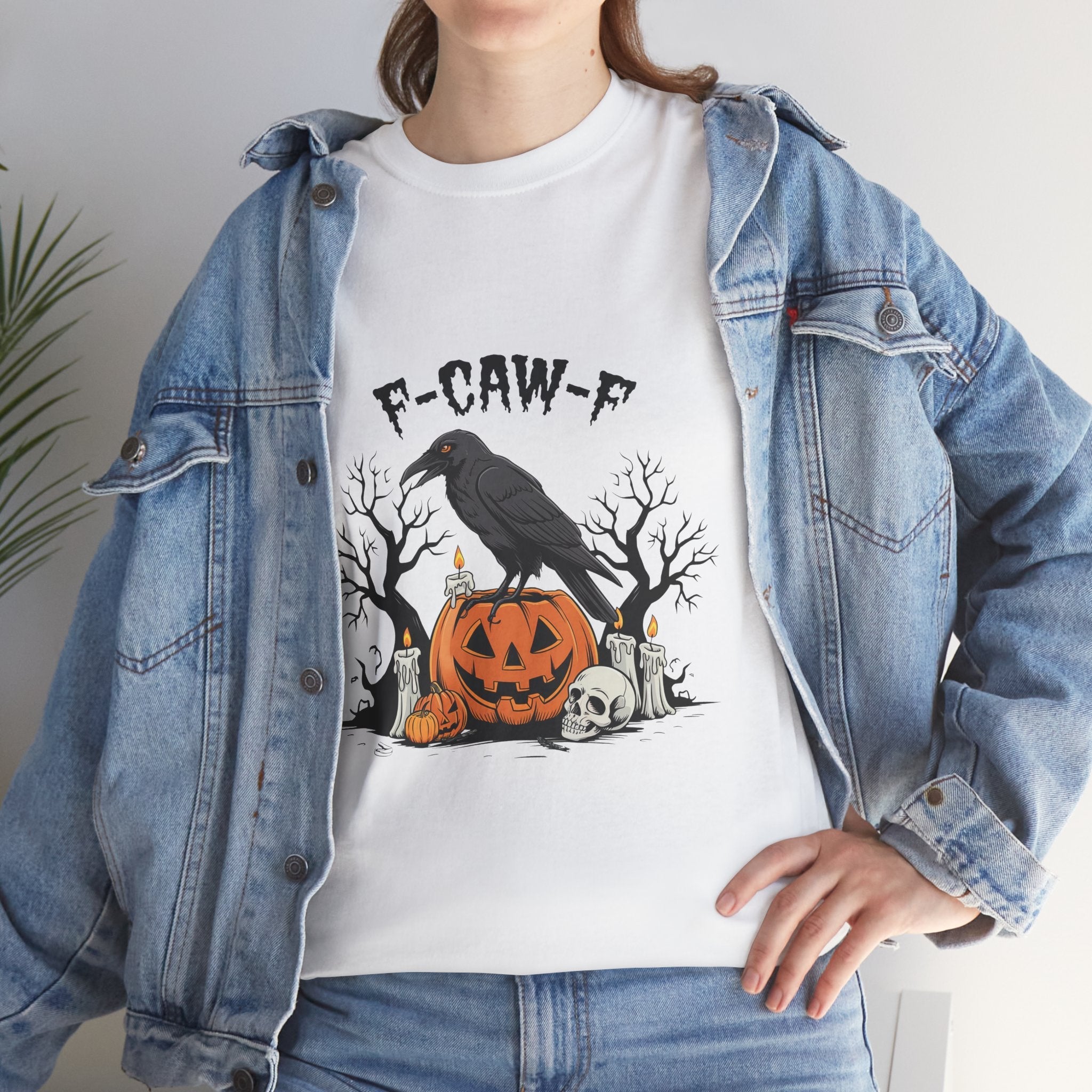 Crow on Skull with Bare Branches and Tex Graphic T-Shirt Printify