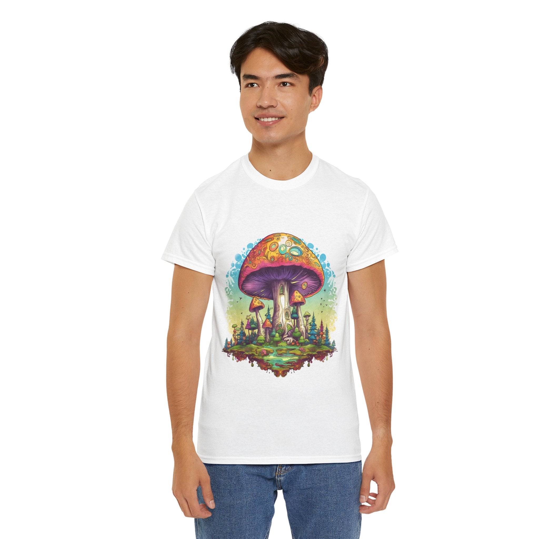 Colorful Mushroom Art Graphic T-Shirt Printify