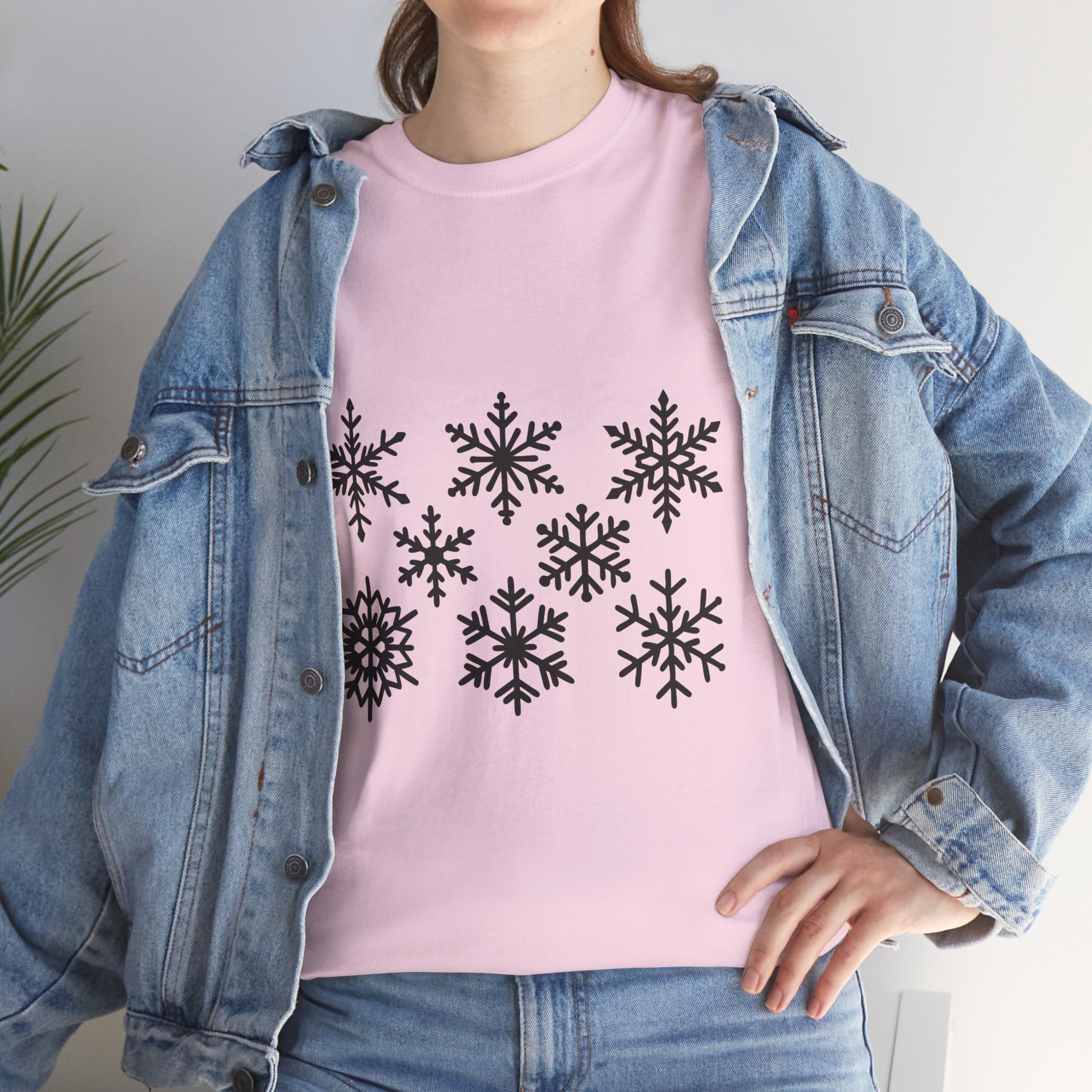 Snowflake Pattern Winter T- Shirt Printify