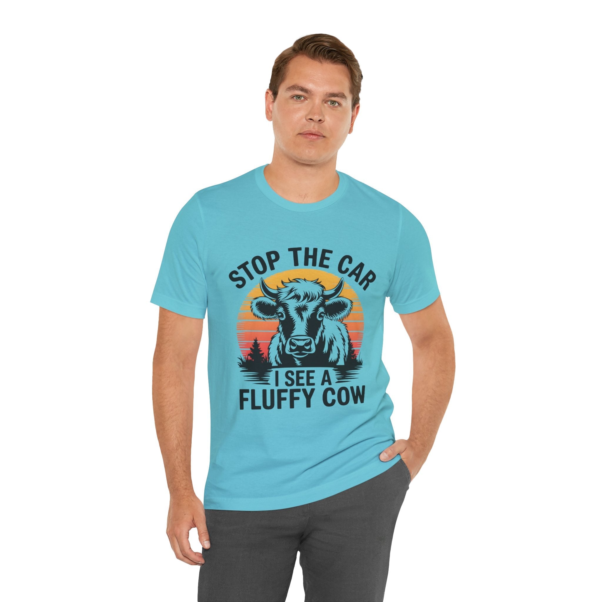 Stop The Car I See a Fluffy Cow Graphic T-shirt Printify