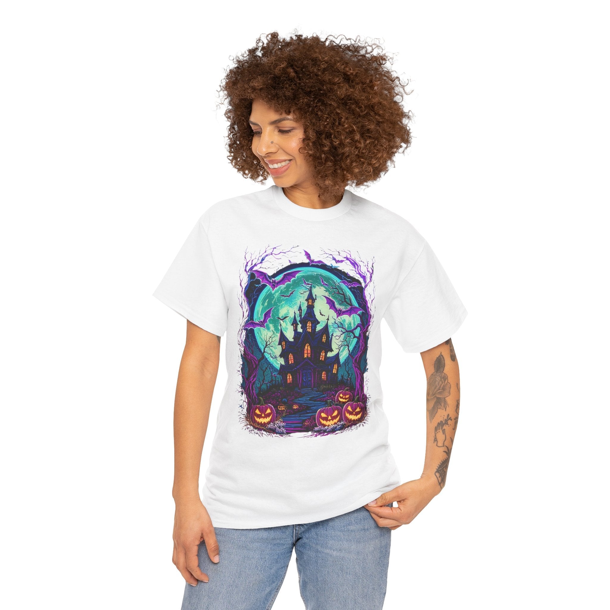 Halloween Haunted House T- Shirt Printify