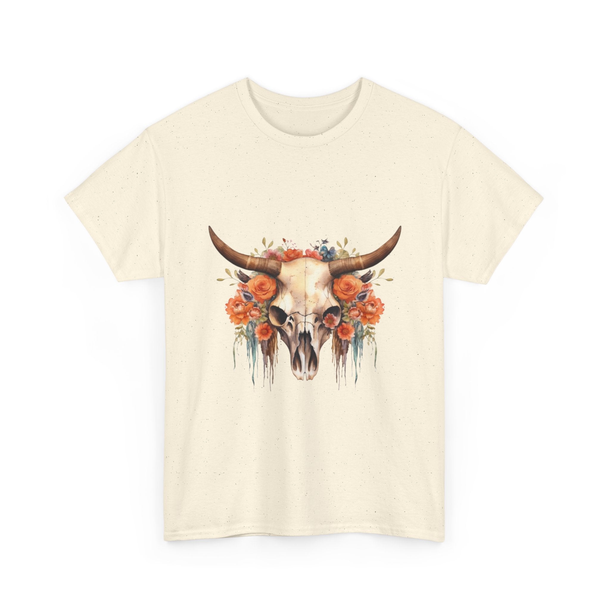 Boho Floral Skull Unisex T-Shirt Printify