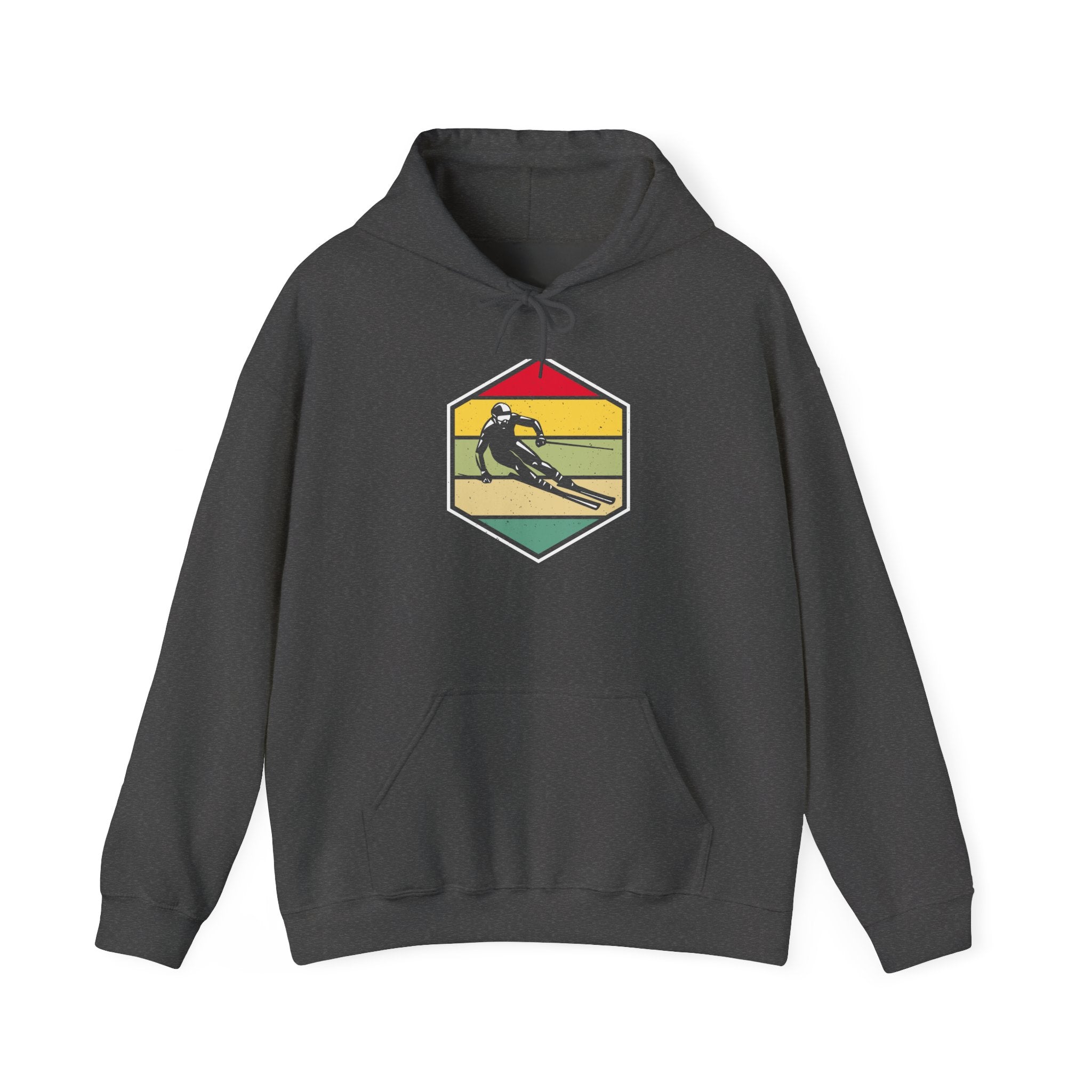 Vintage Ski Racer Retro Hex Hoodie Printify