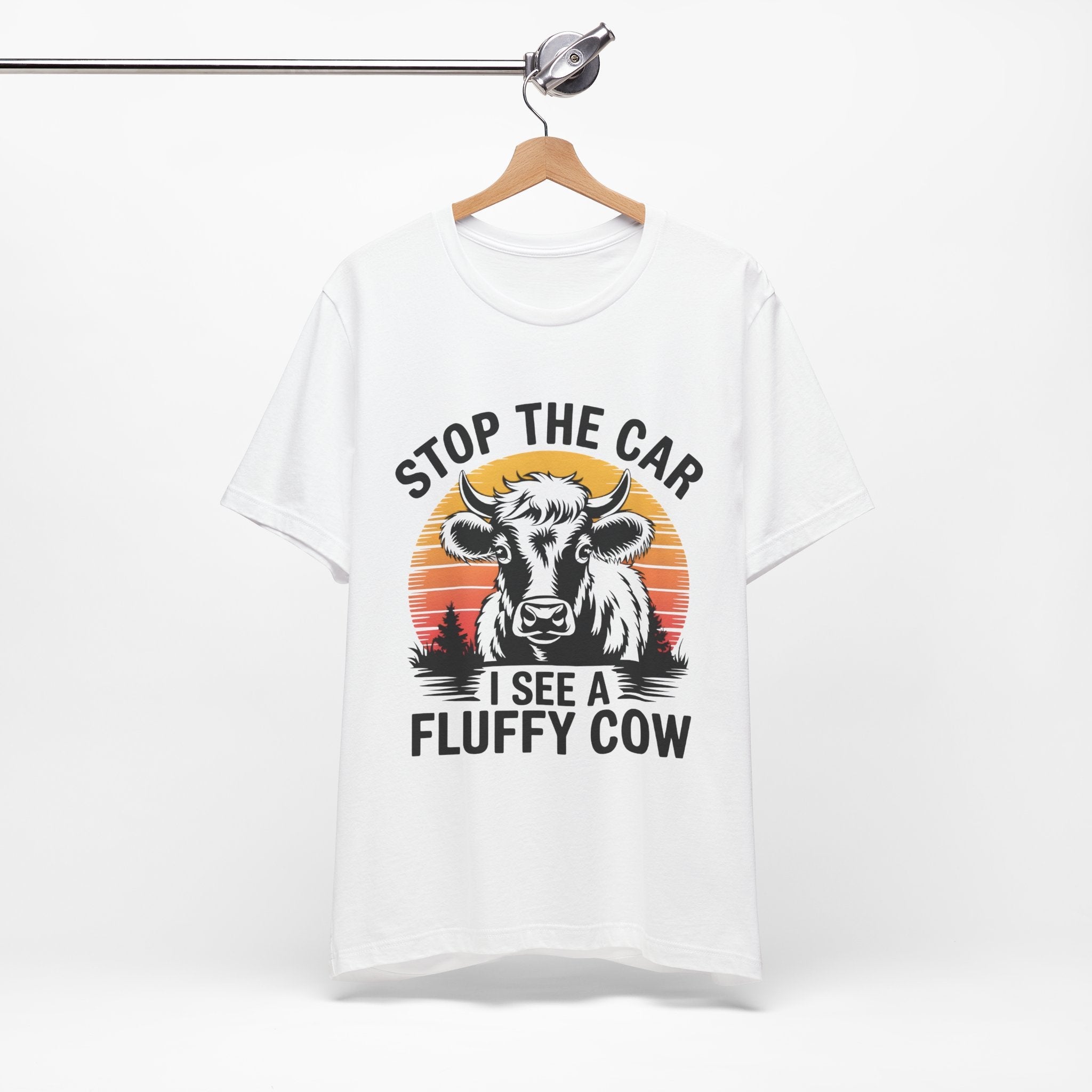 Stop The Car I See a Fluffy Cow Graphic T-shirt Printify
