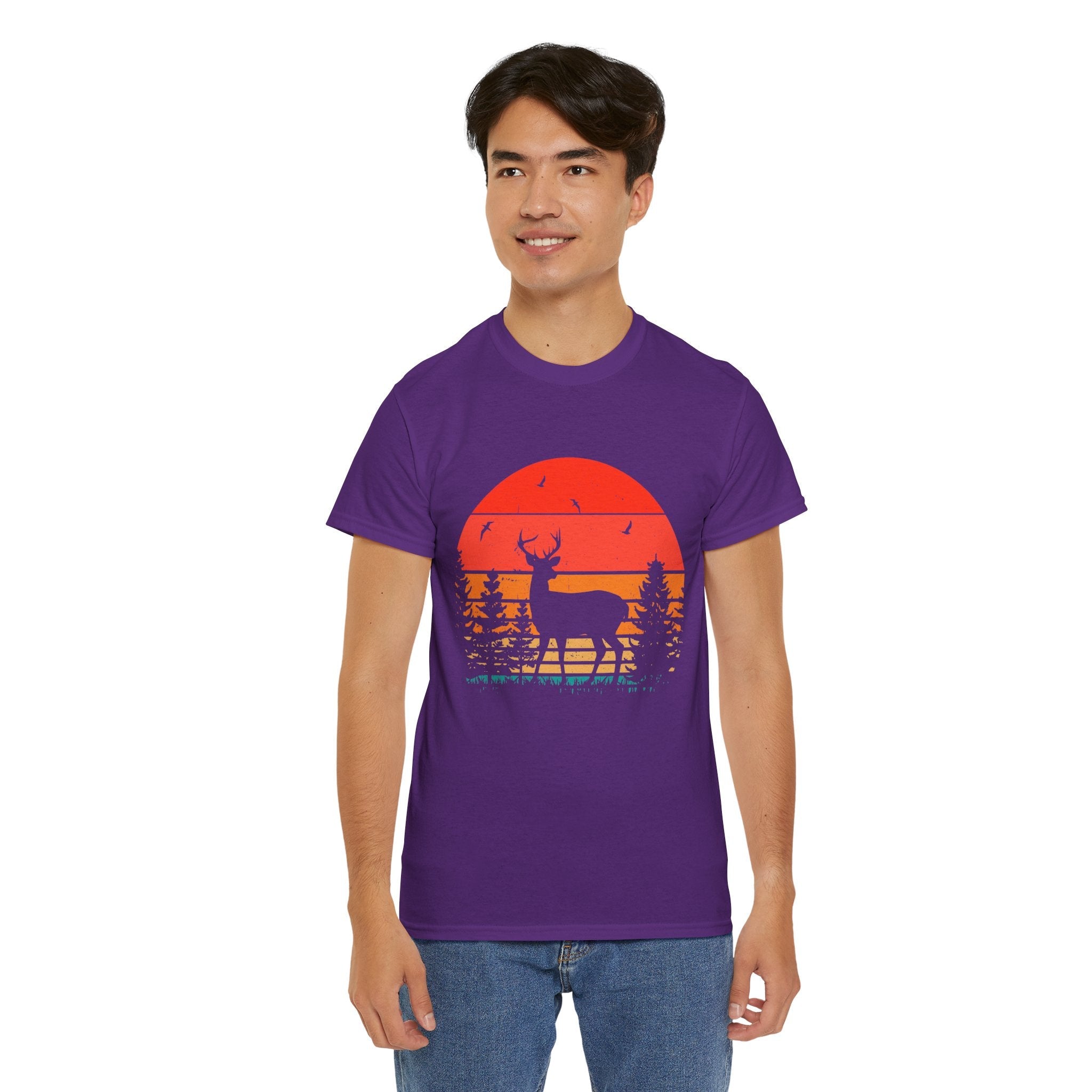 Retro Wildlife Sunset Vintage T- Shirt Printify