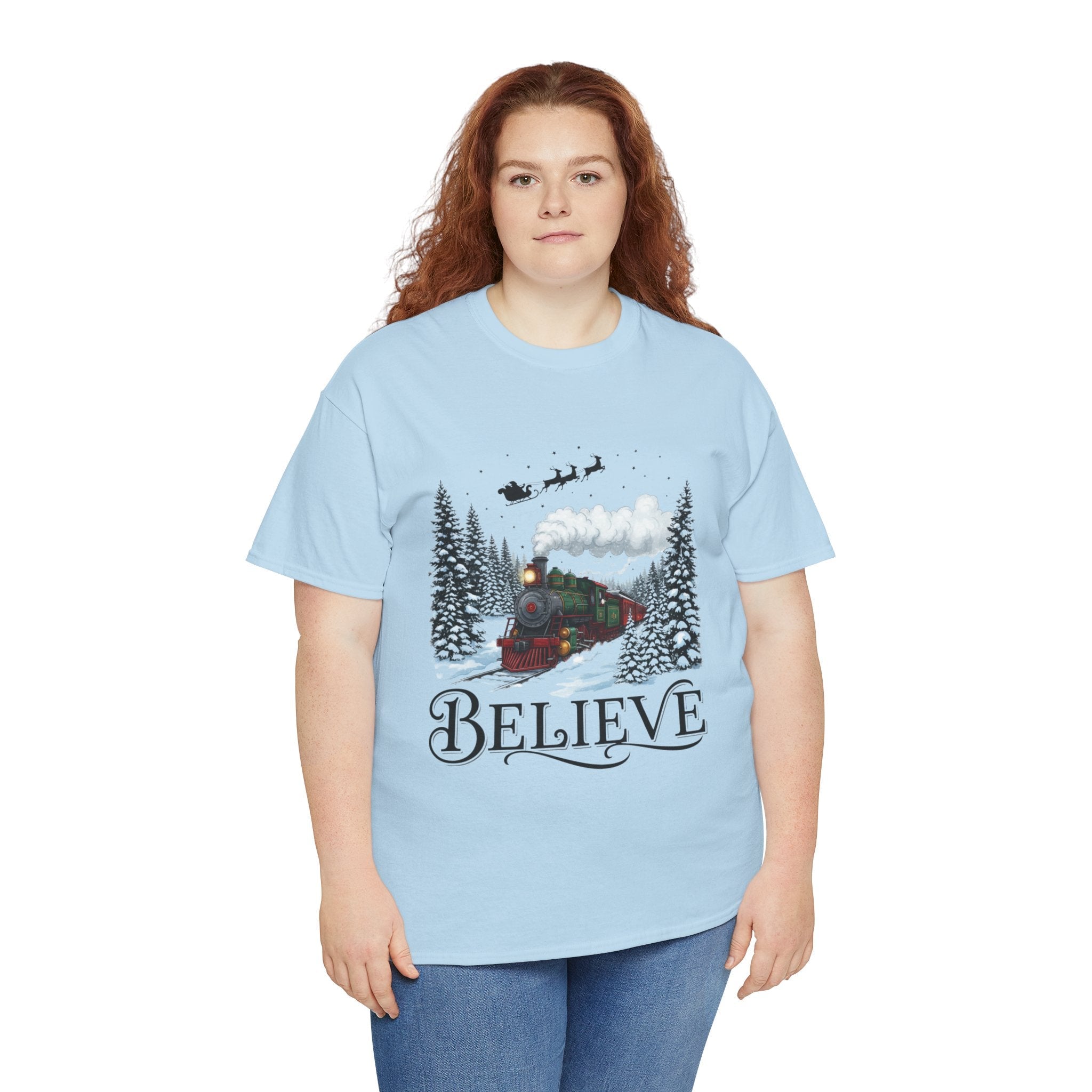 Christmas Train 'Believe' Unisex T- Shirt Printify