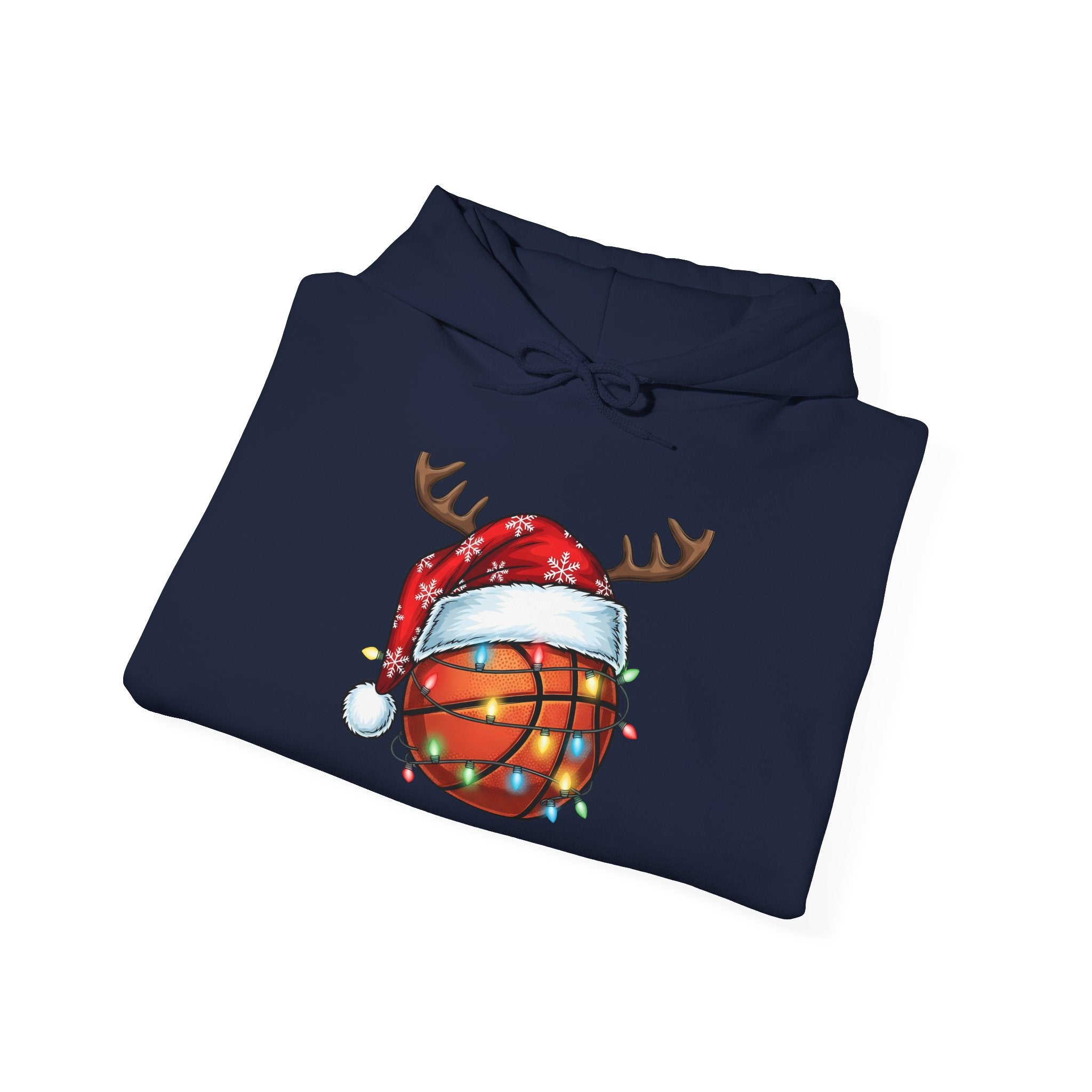 Christmas Basketball Reindeer Hoodie Printify
