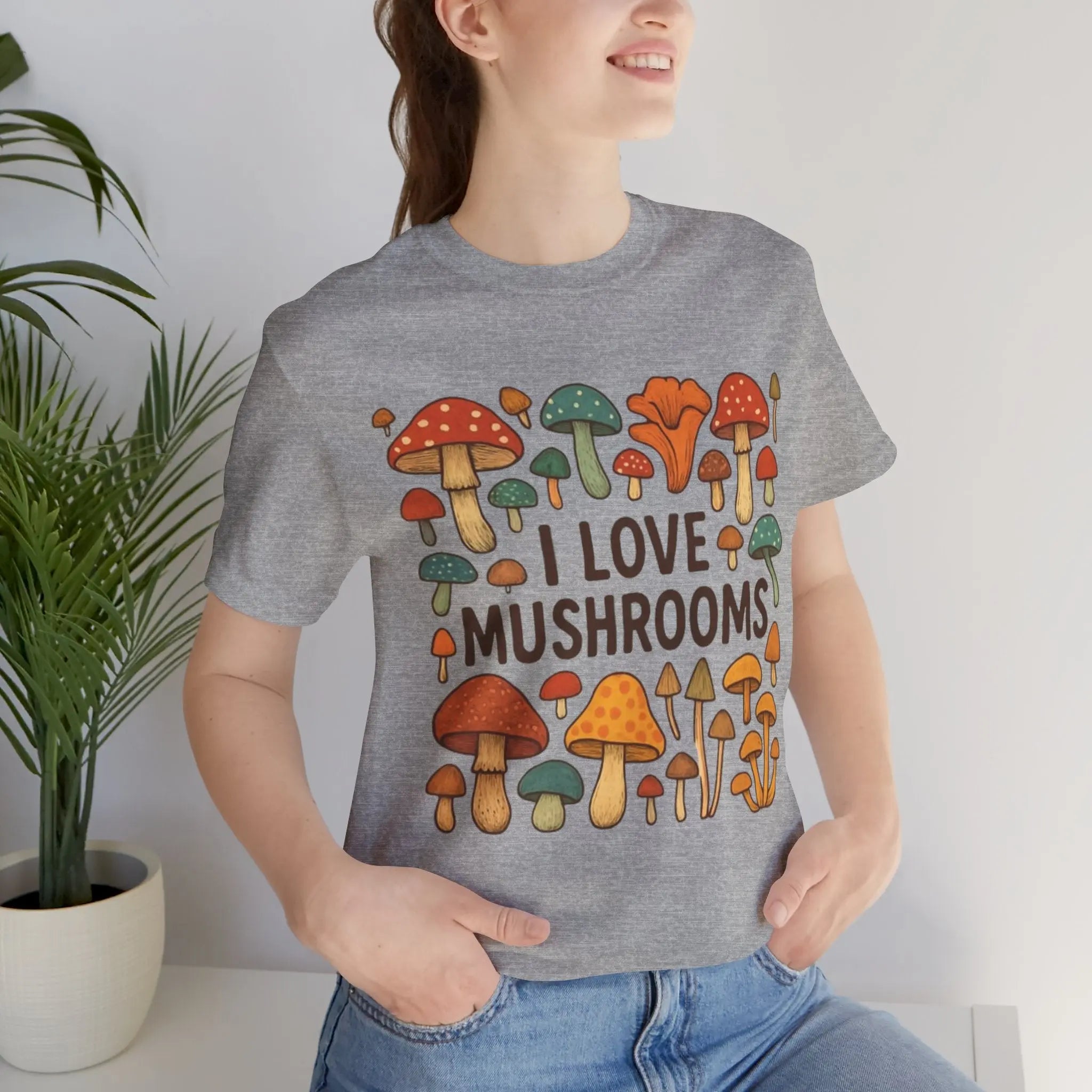 I Love Mushrooms Unisex T-Shirt - Crafted Looks