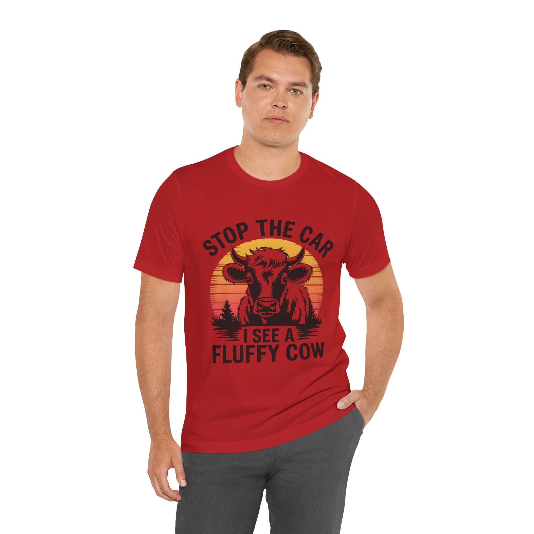 Stop The Car I See a Fluffy Cow Graphic T-shirt Printify