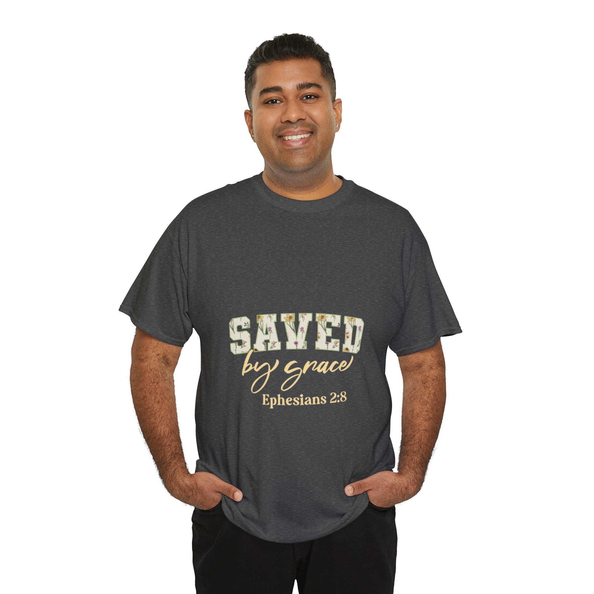 Christian Graphic  T-Shirt-  Saved by Grace Printify