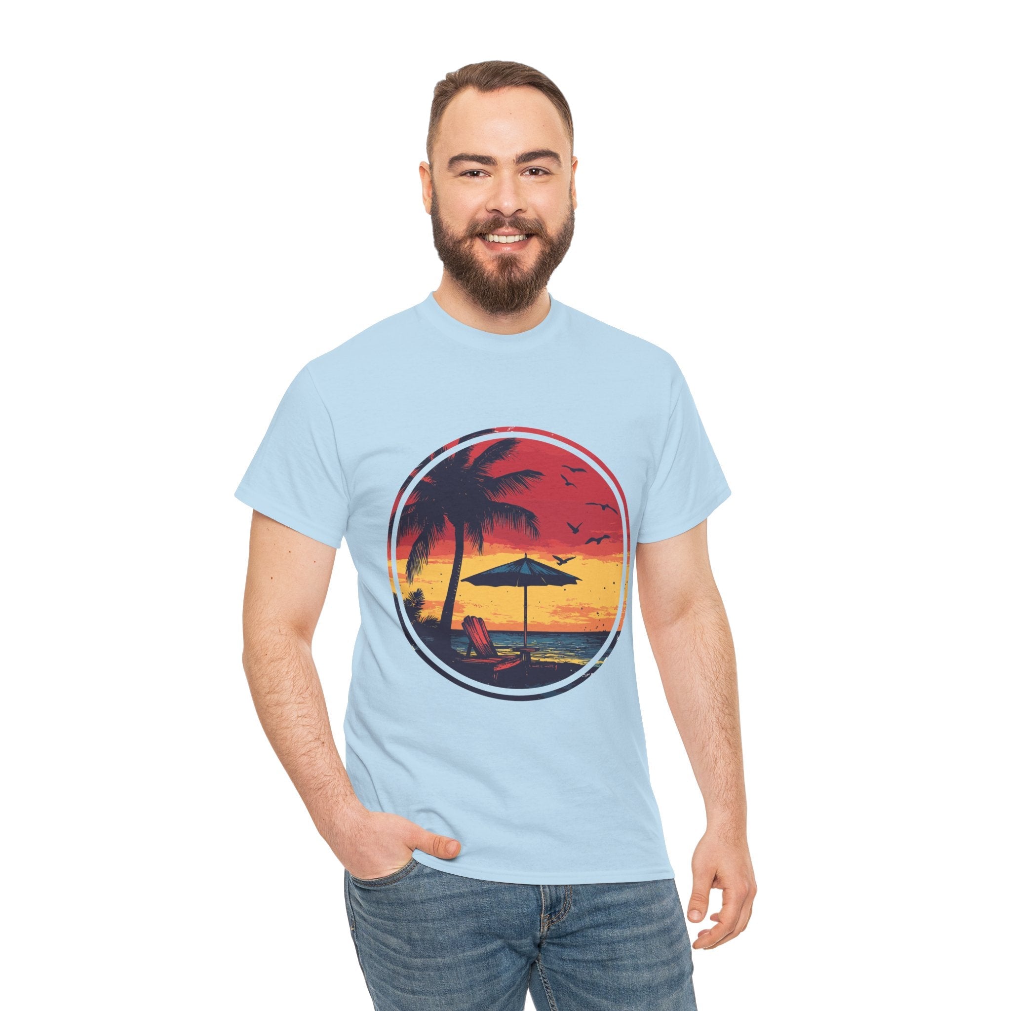 Tropical Sunset Relaxing Vibe T- Shirt Printify