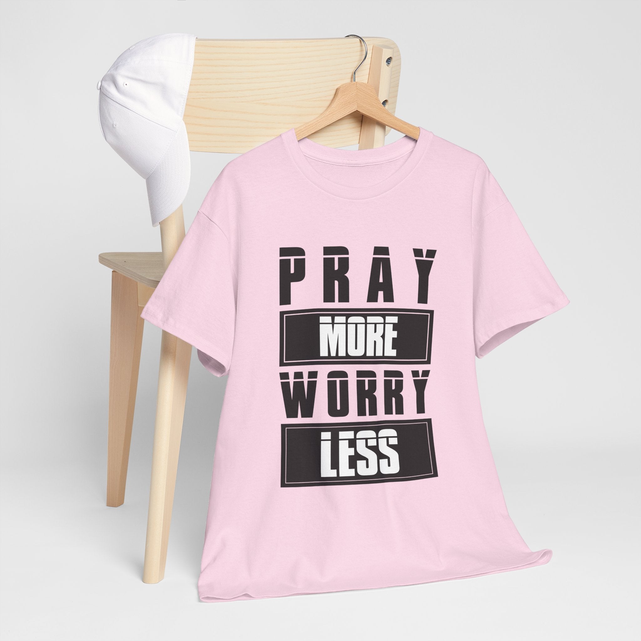 Pray More Worry Less Inspirational T-Shirt Printify