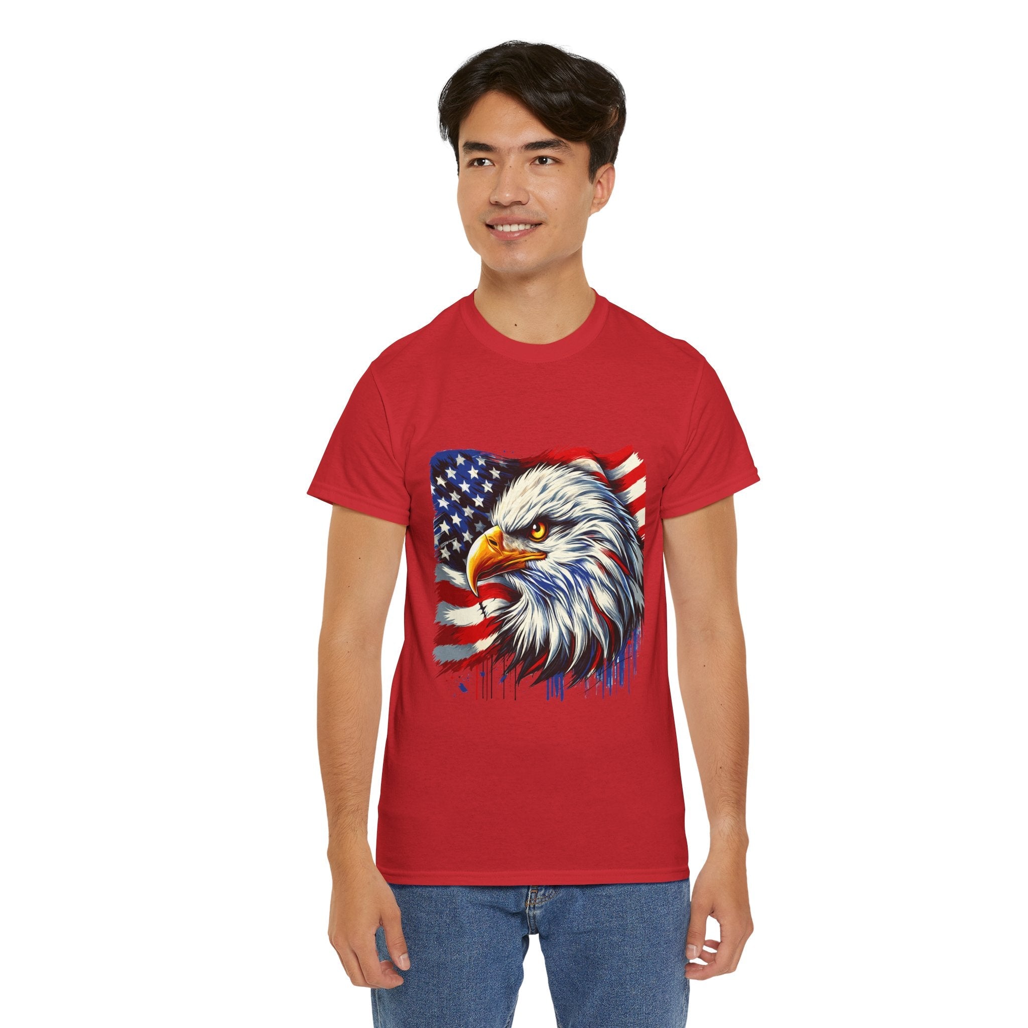 Bald Eagle American Flag T-Shirt Printify
