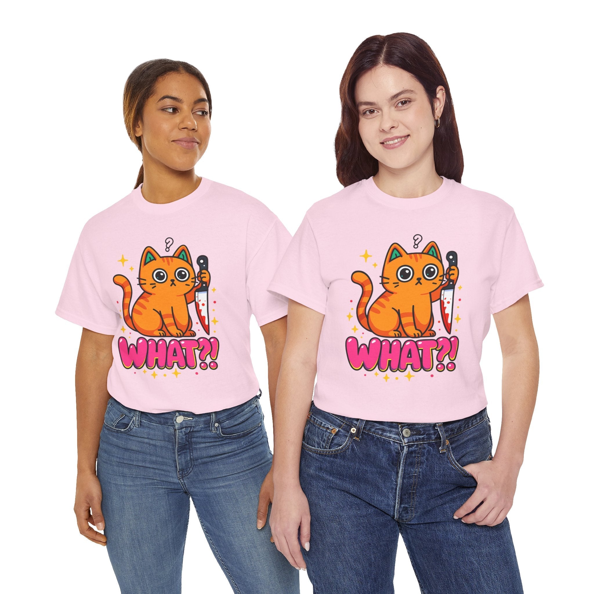 Whimsical Cat Graphic T-Shirt Printify