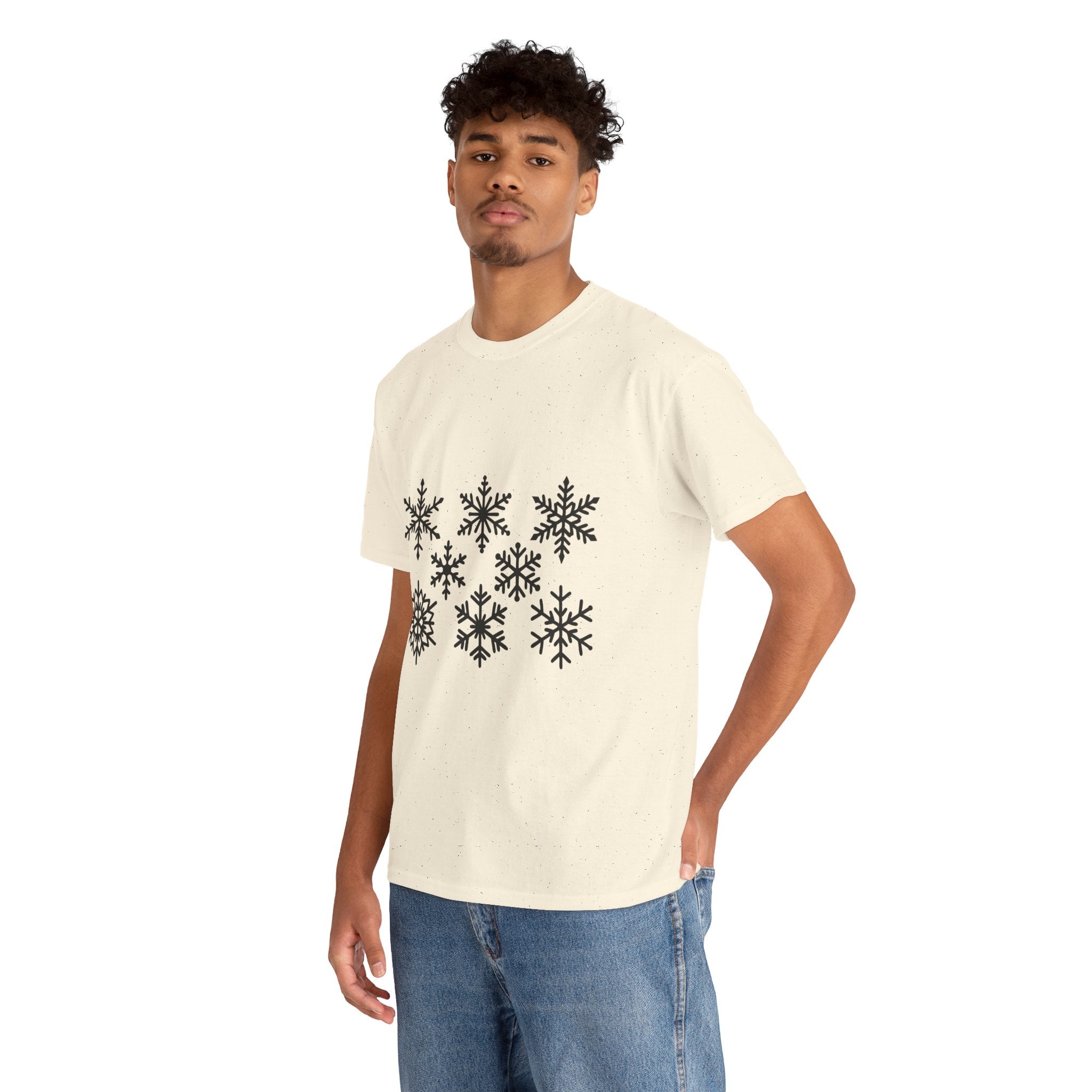 Snowflake Pattern Winter T- Shirt Printify