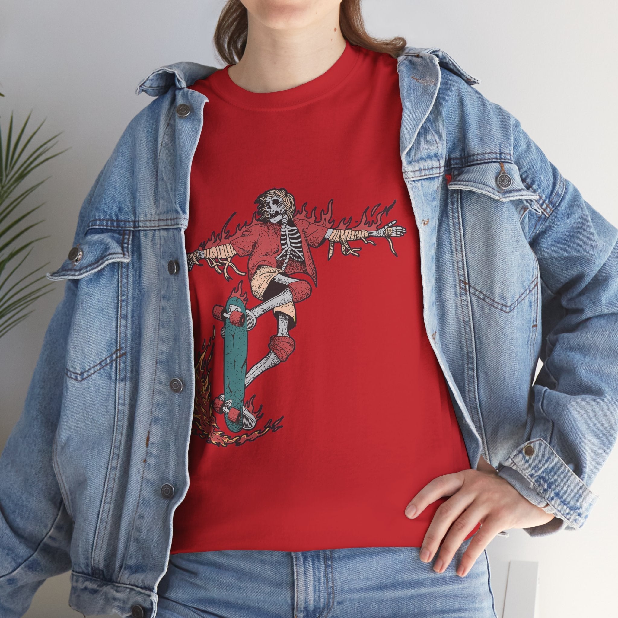 Skateboarding Skeleton Unisex T- Shirt Printify