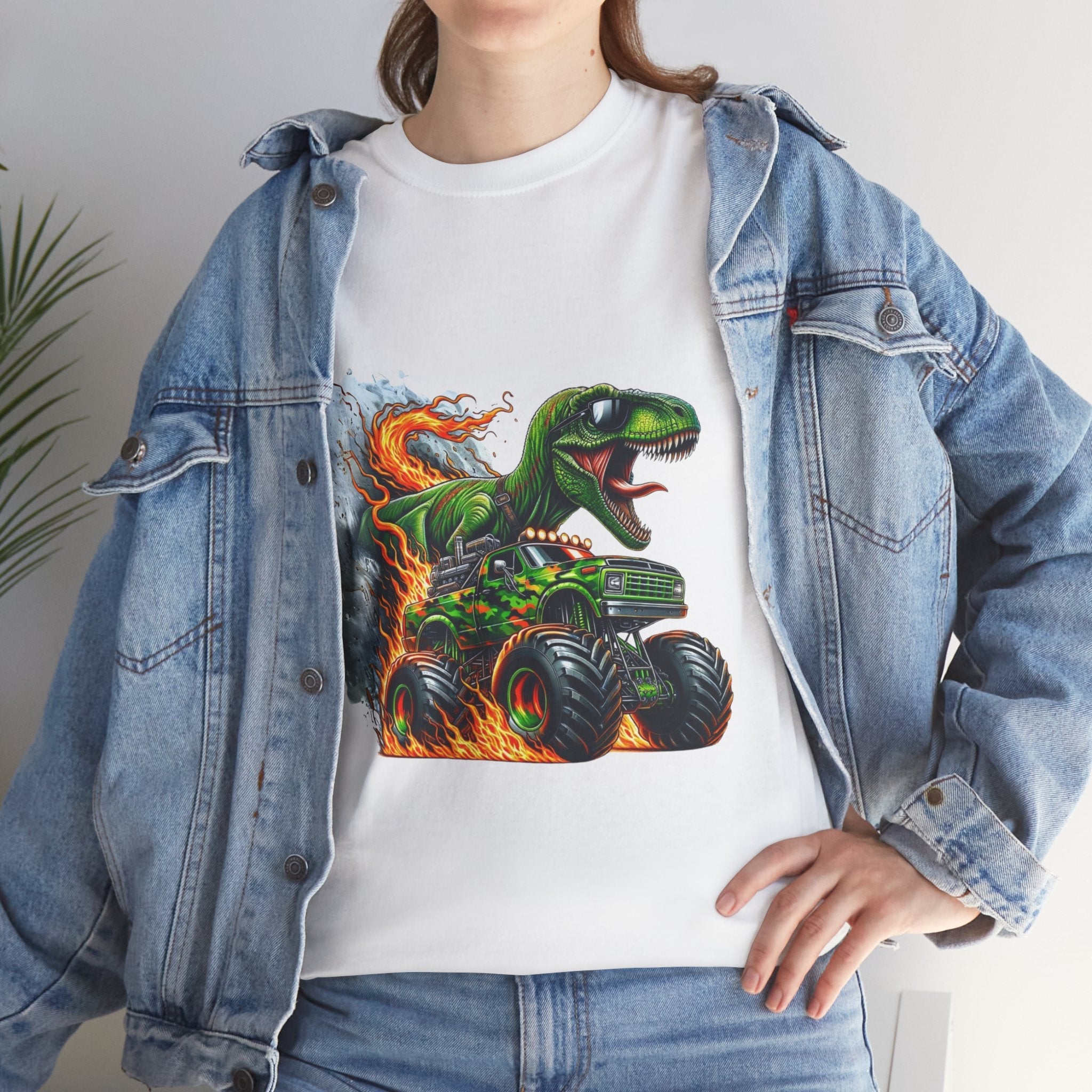 Kids' Dinosaur Monster Truck  Graphic T- Shirt Printify