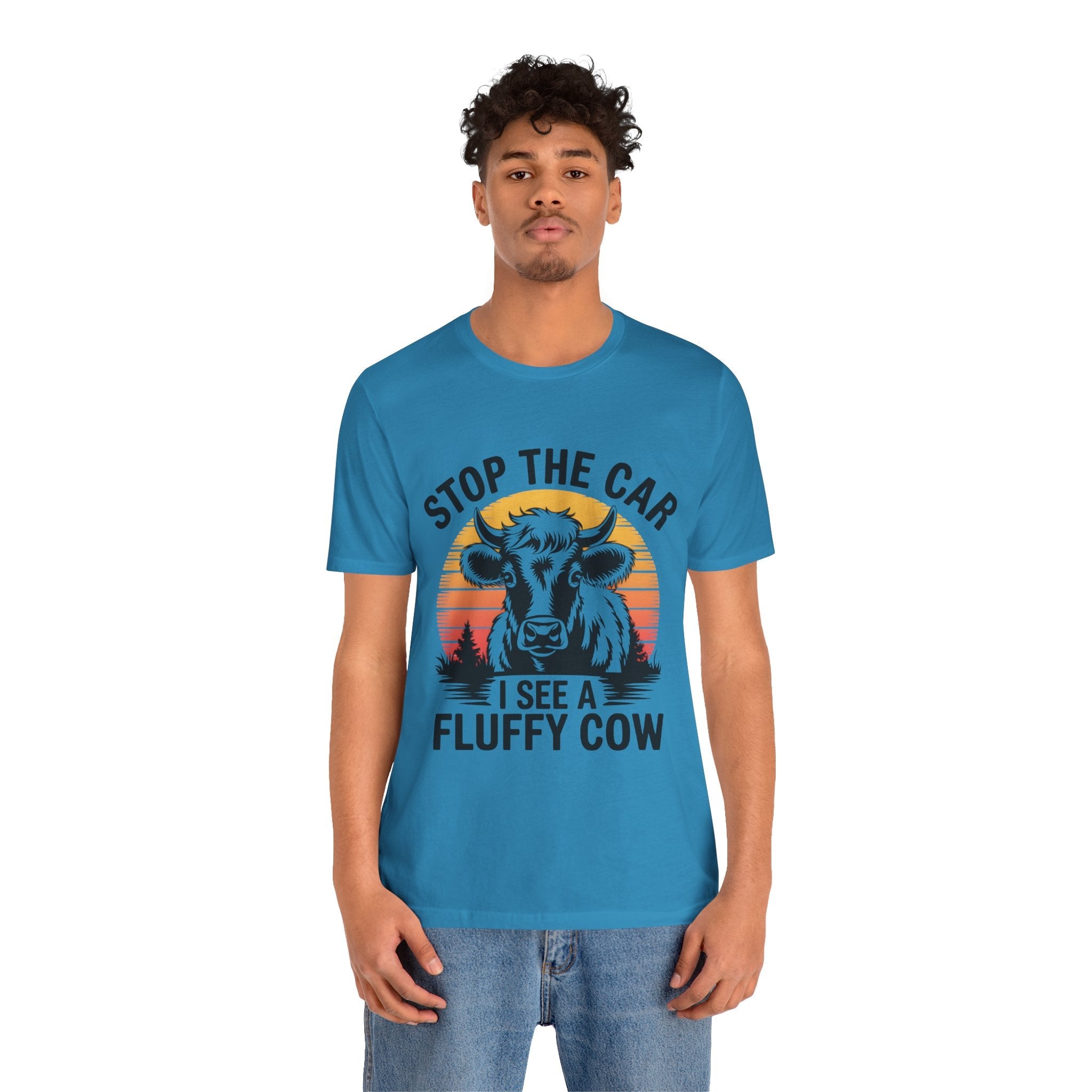 Stop The Car I See a Fluffy Cow Graphic T-shirt Printify
