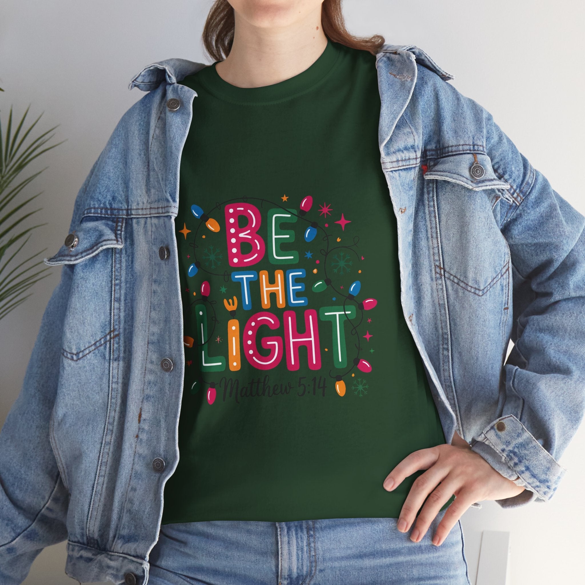'Be the Light' Christmas T-Shirt Printify