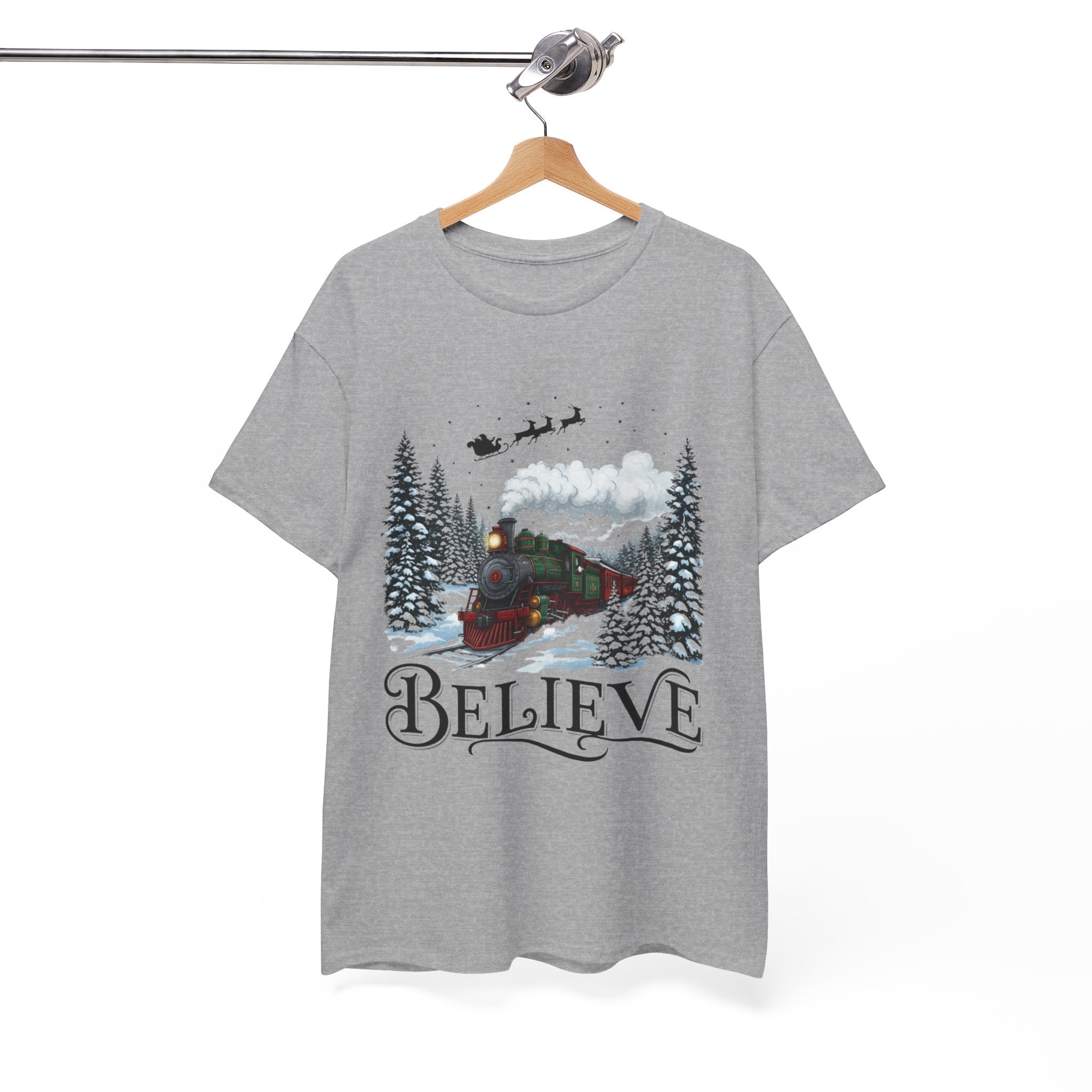 Christmas Train 'Believe' Unisex T- Shirt Printify
