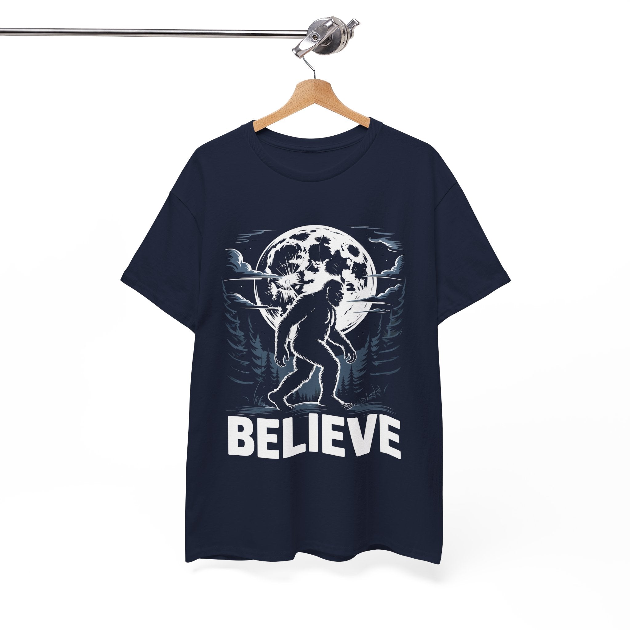 Moonlit Believer Bigfoot Lover T- Shirt Printify