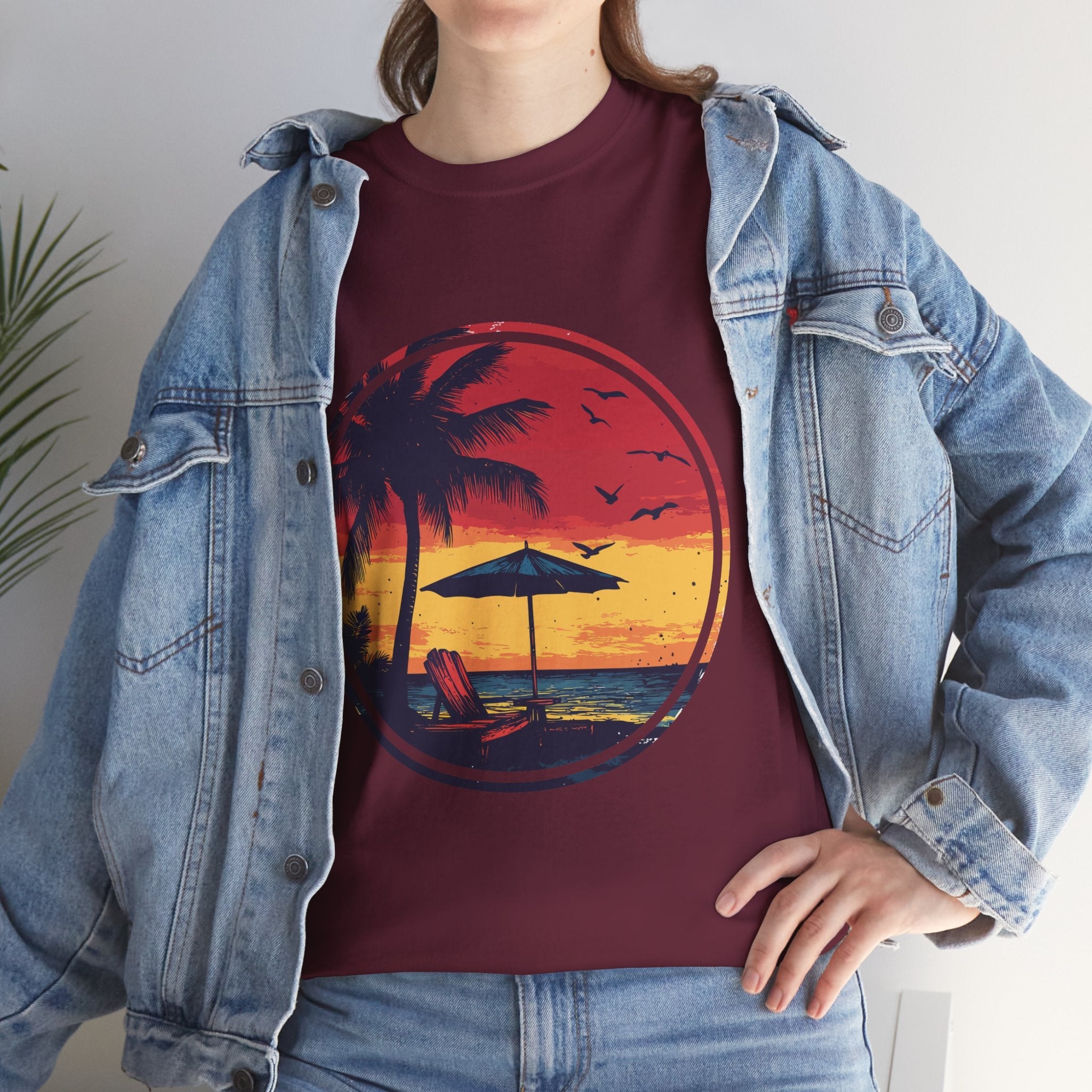 Tropical Sunset Relaxing Vibe T- Shirt Printify