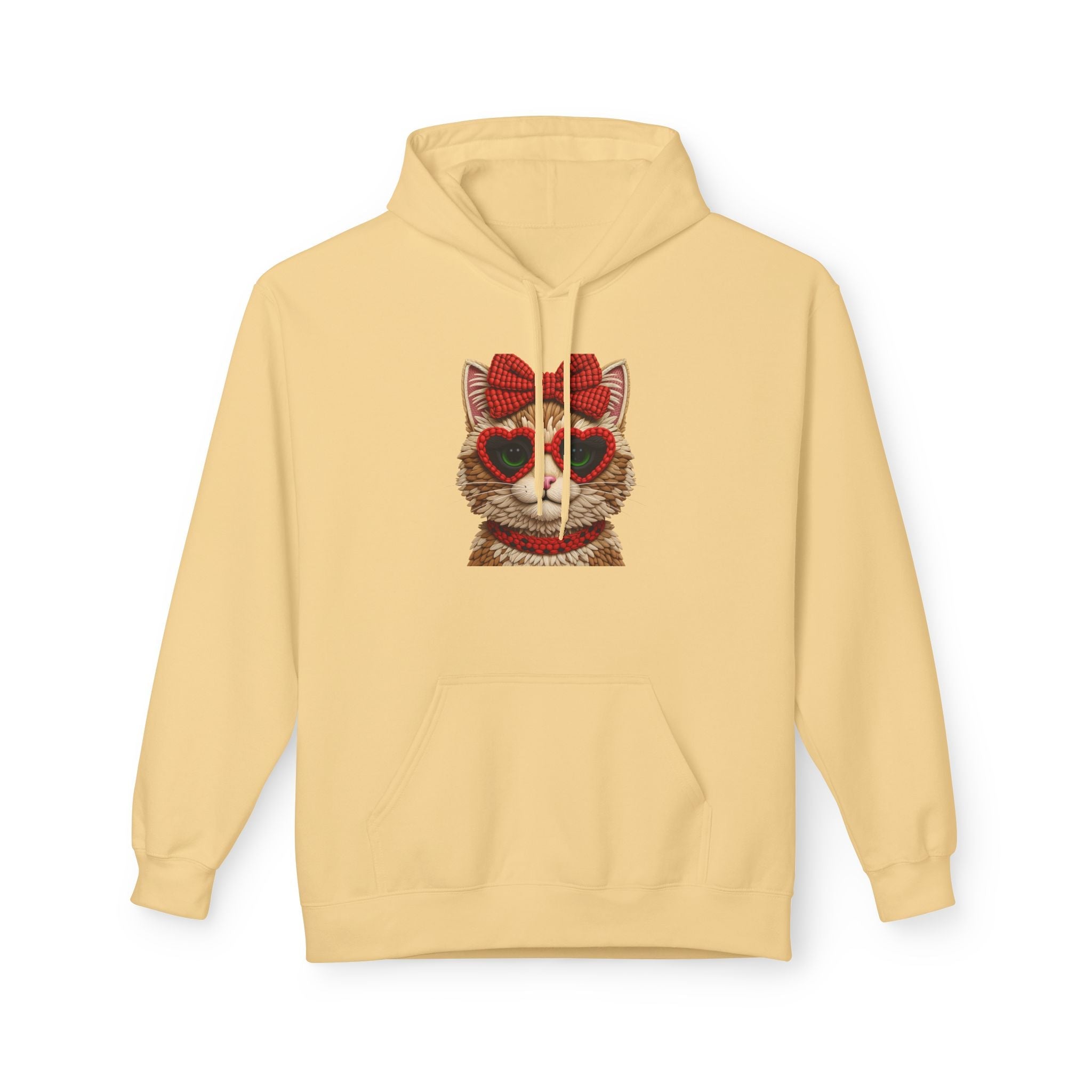 Cat With Heart Glasses Graphic  Hoodie Printify