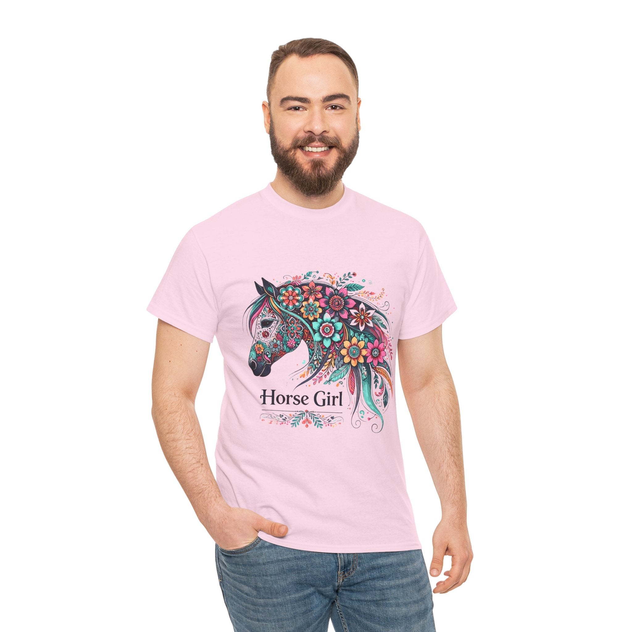 Floral Horse Lover Boho Style T-Shirt Printify