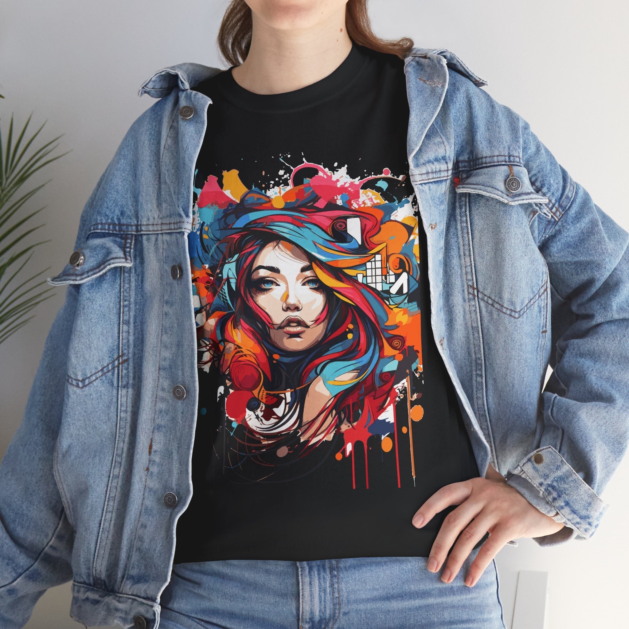 Girl Graffiti Art T-Shirt Printify