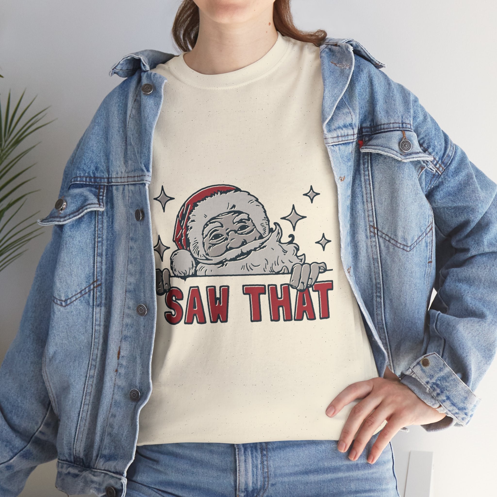 Santa's Watchful Unisex Christmas T-Shirt Printify